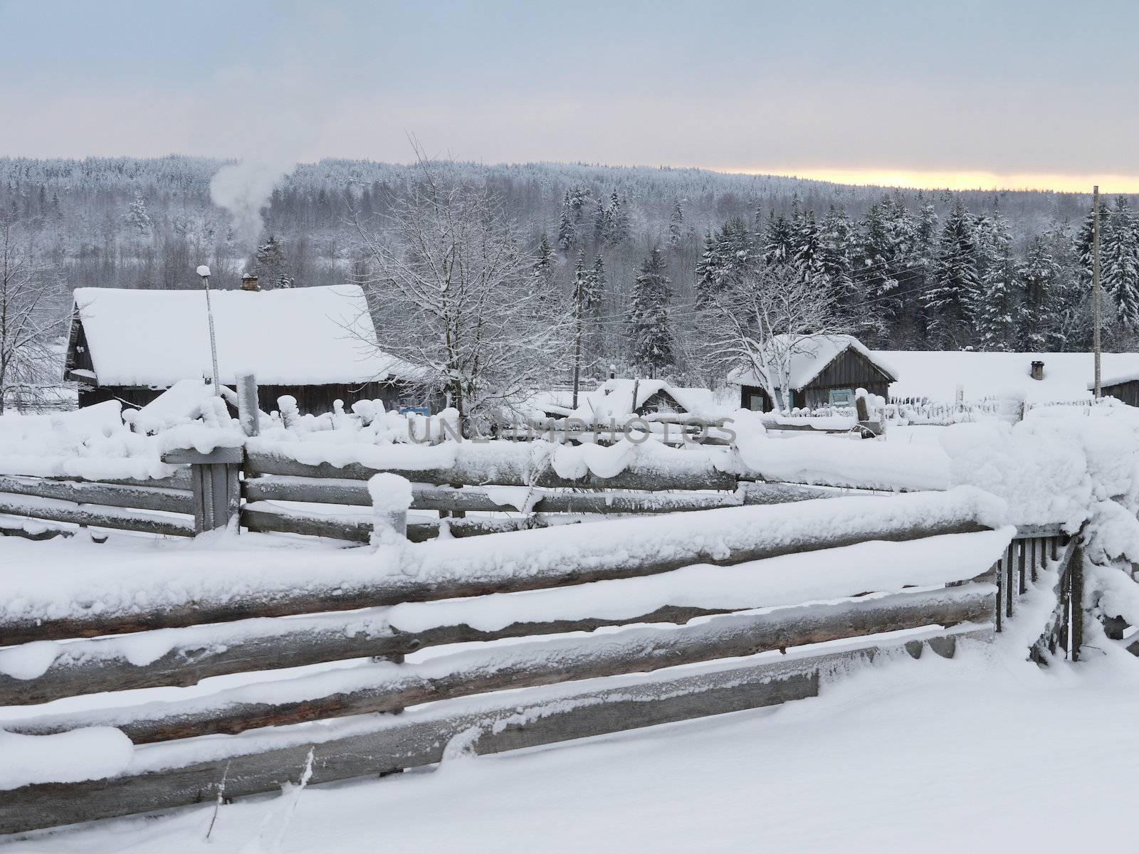 village in winter