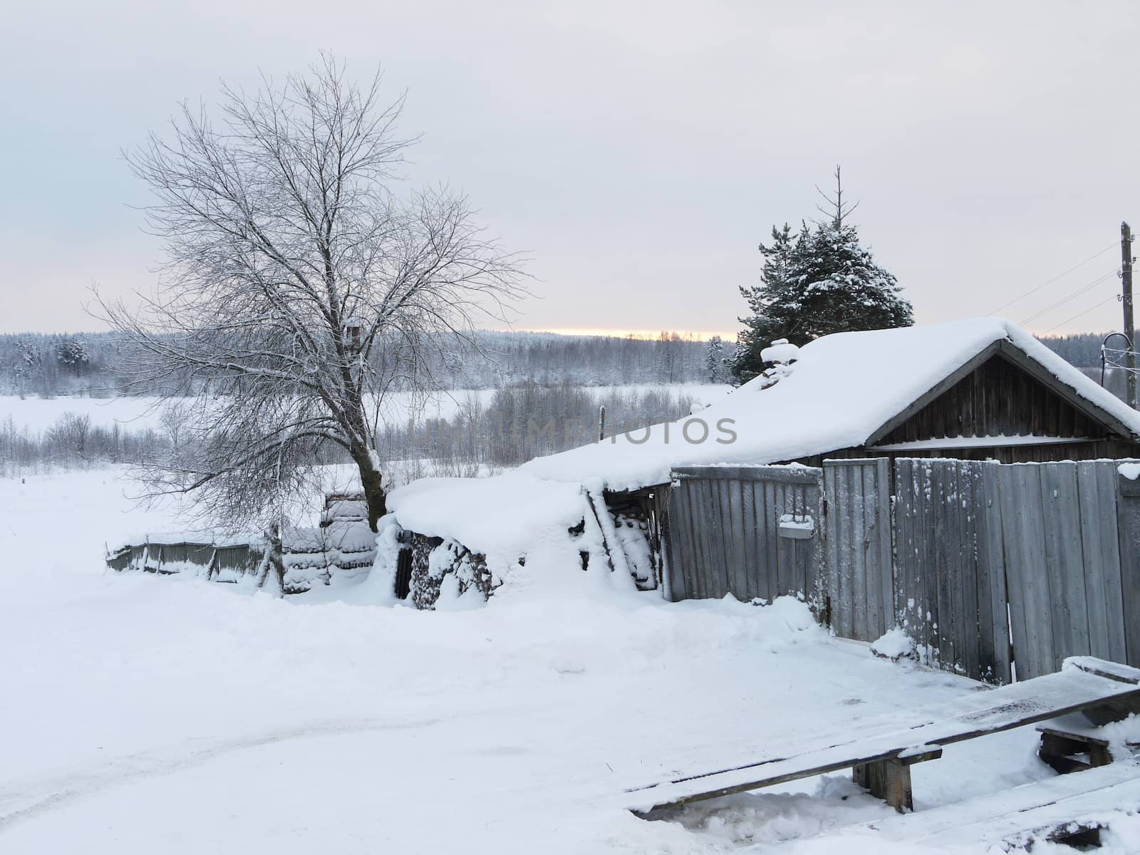 village in winter