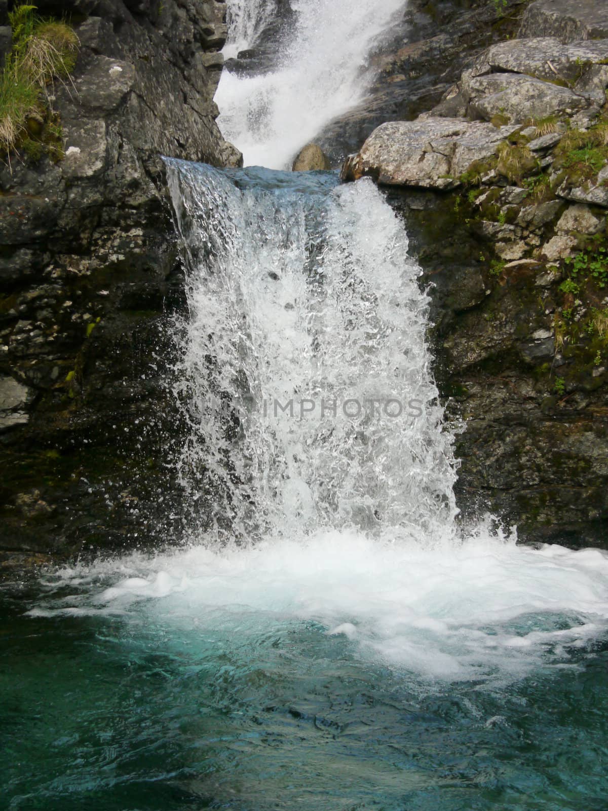 Falls in mountains. Russia, Hibini