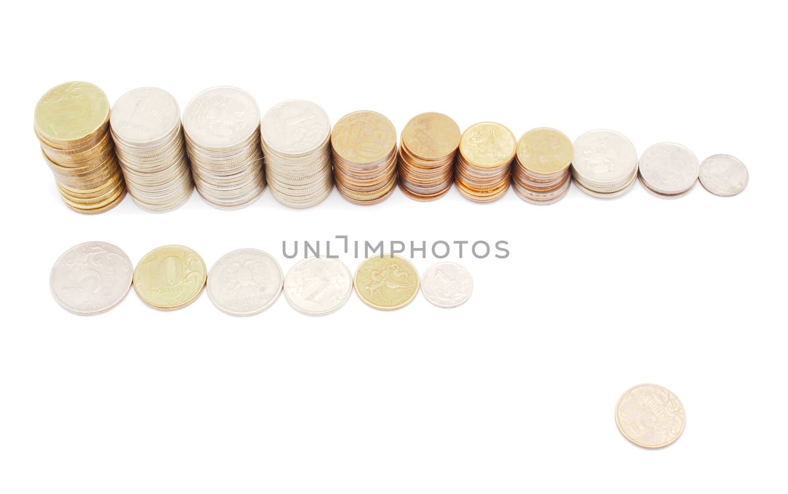 money on a white background 