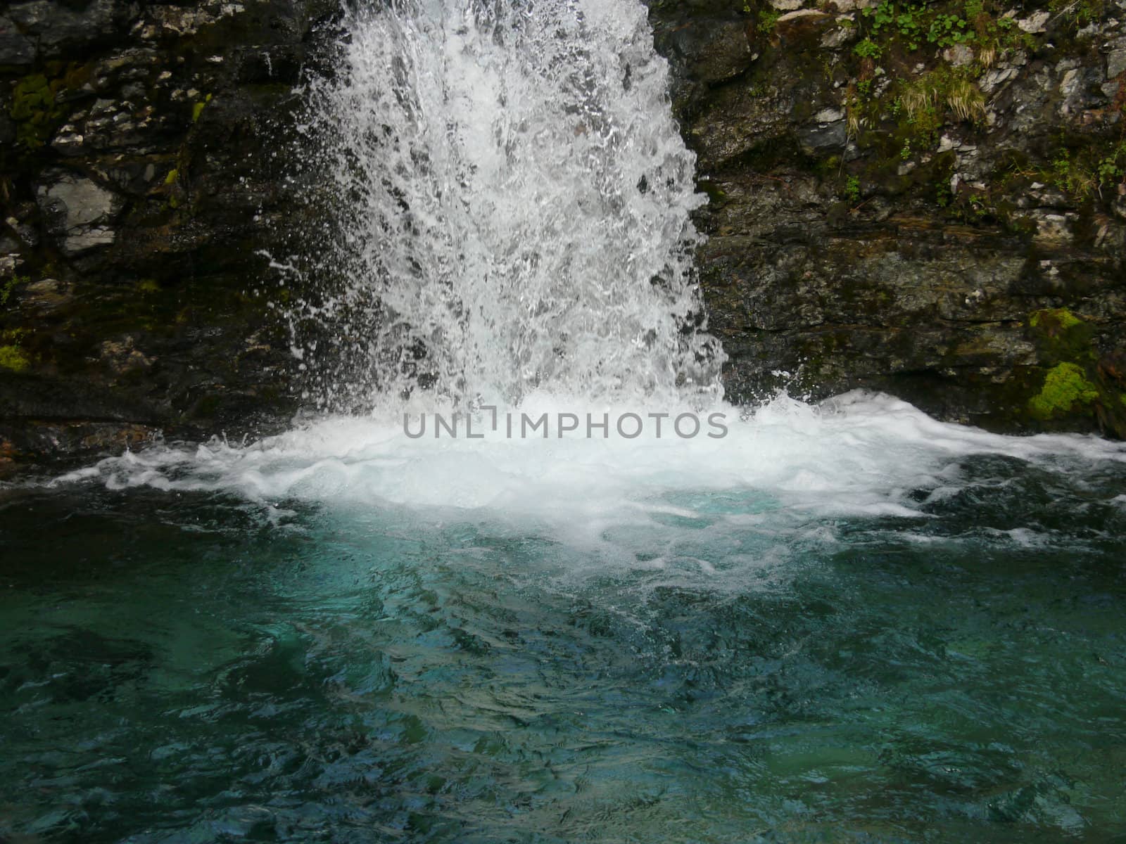 Falls in mountains. Russia, Hibini