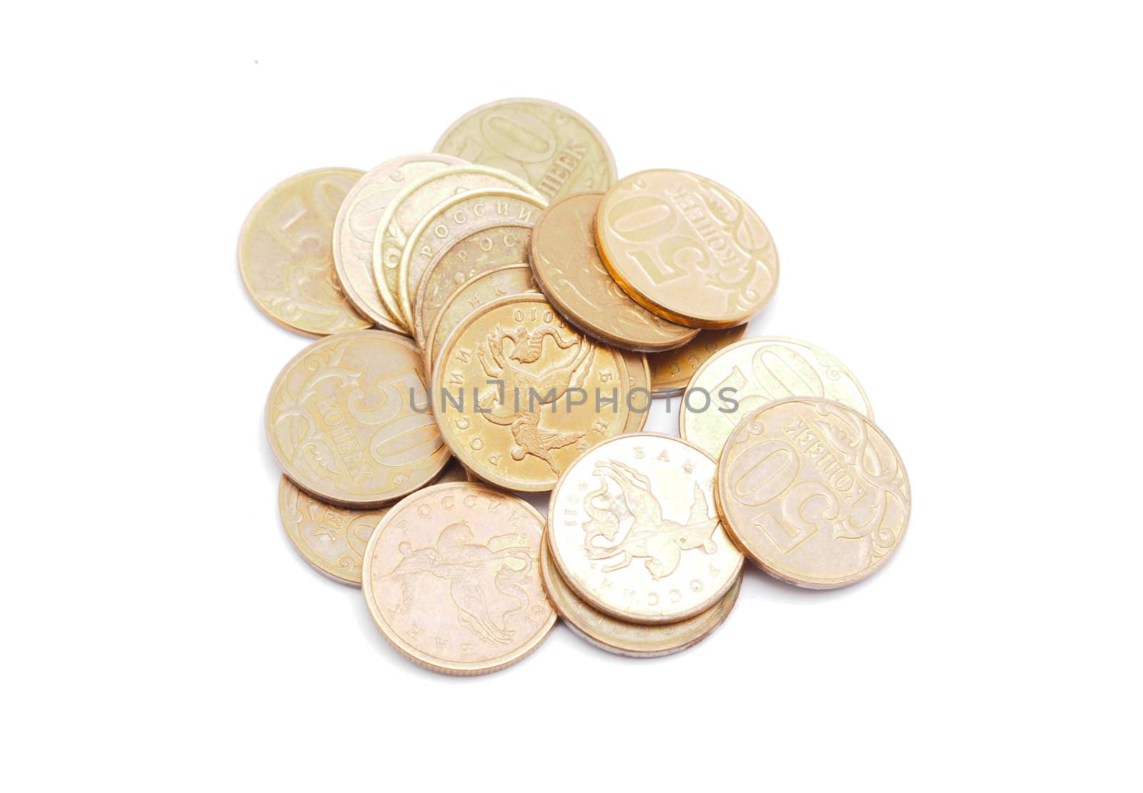 money on a white background 