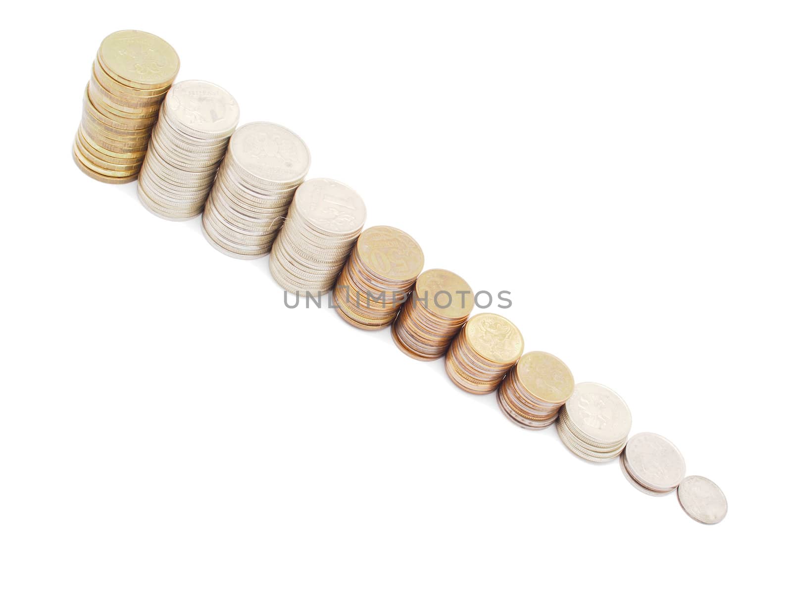 money on a white background 