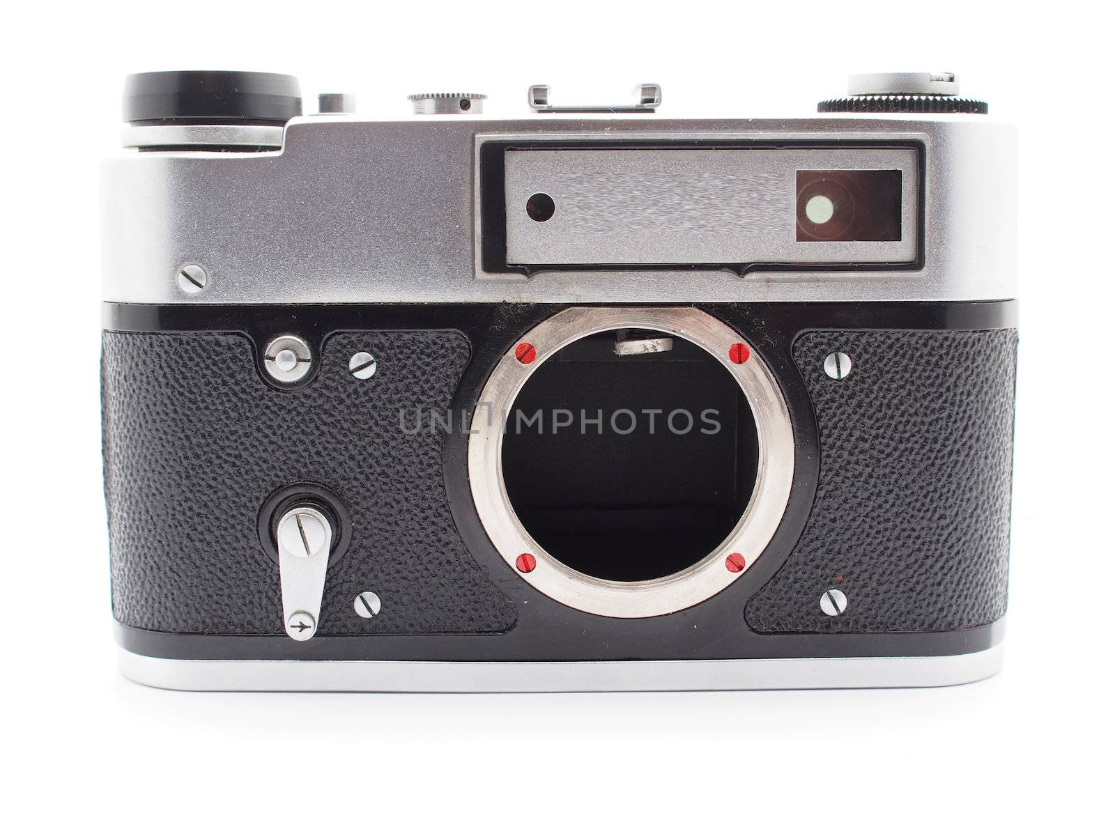 Old camera on a white background 