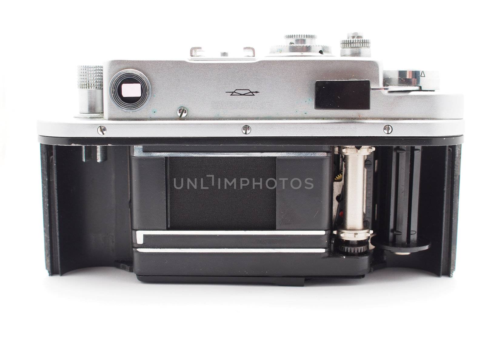Old camera on a white background 