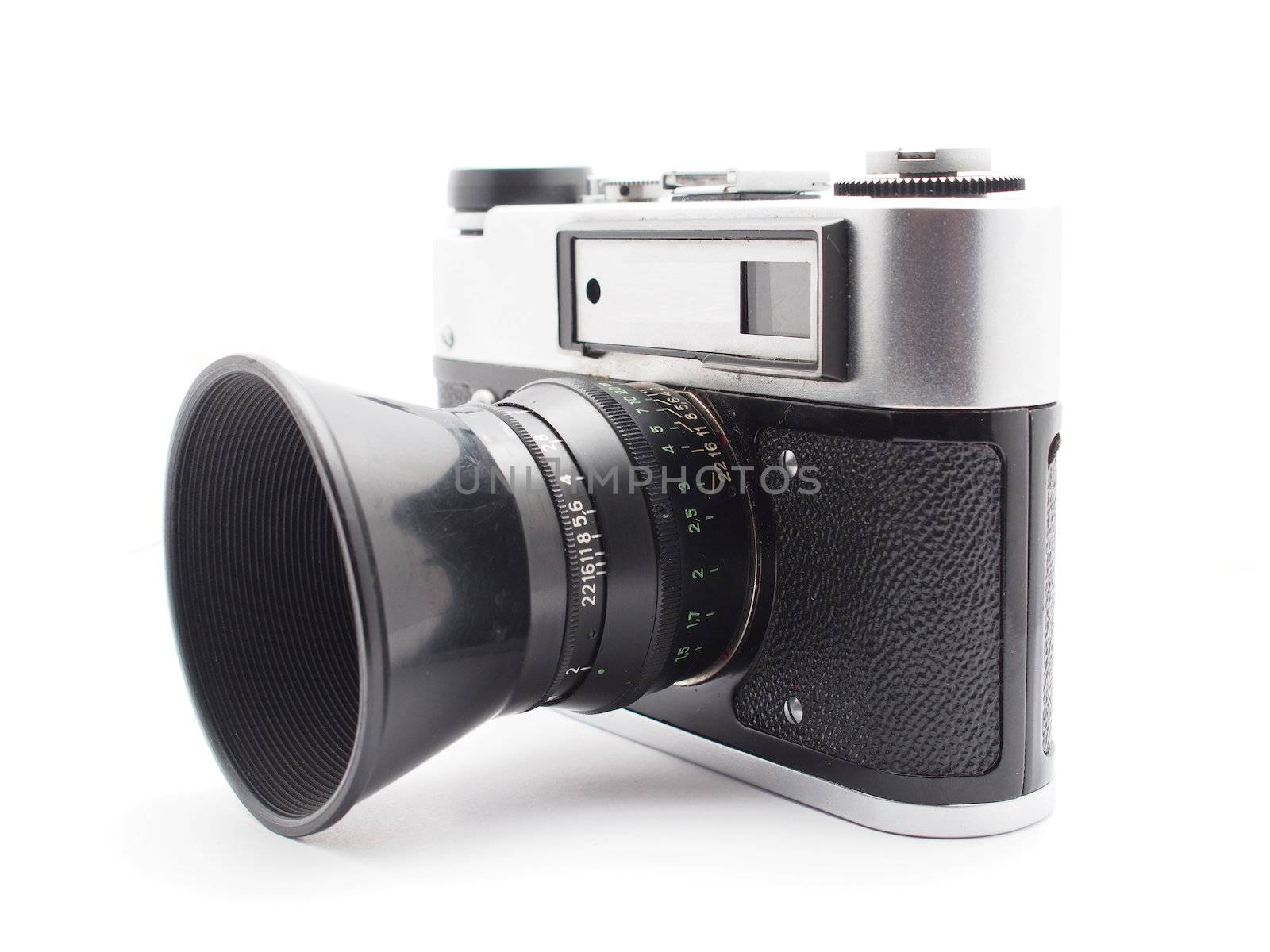 Old camera on a white background 