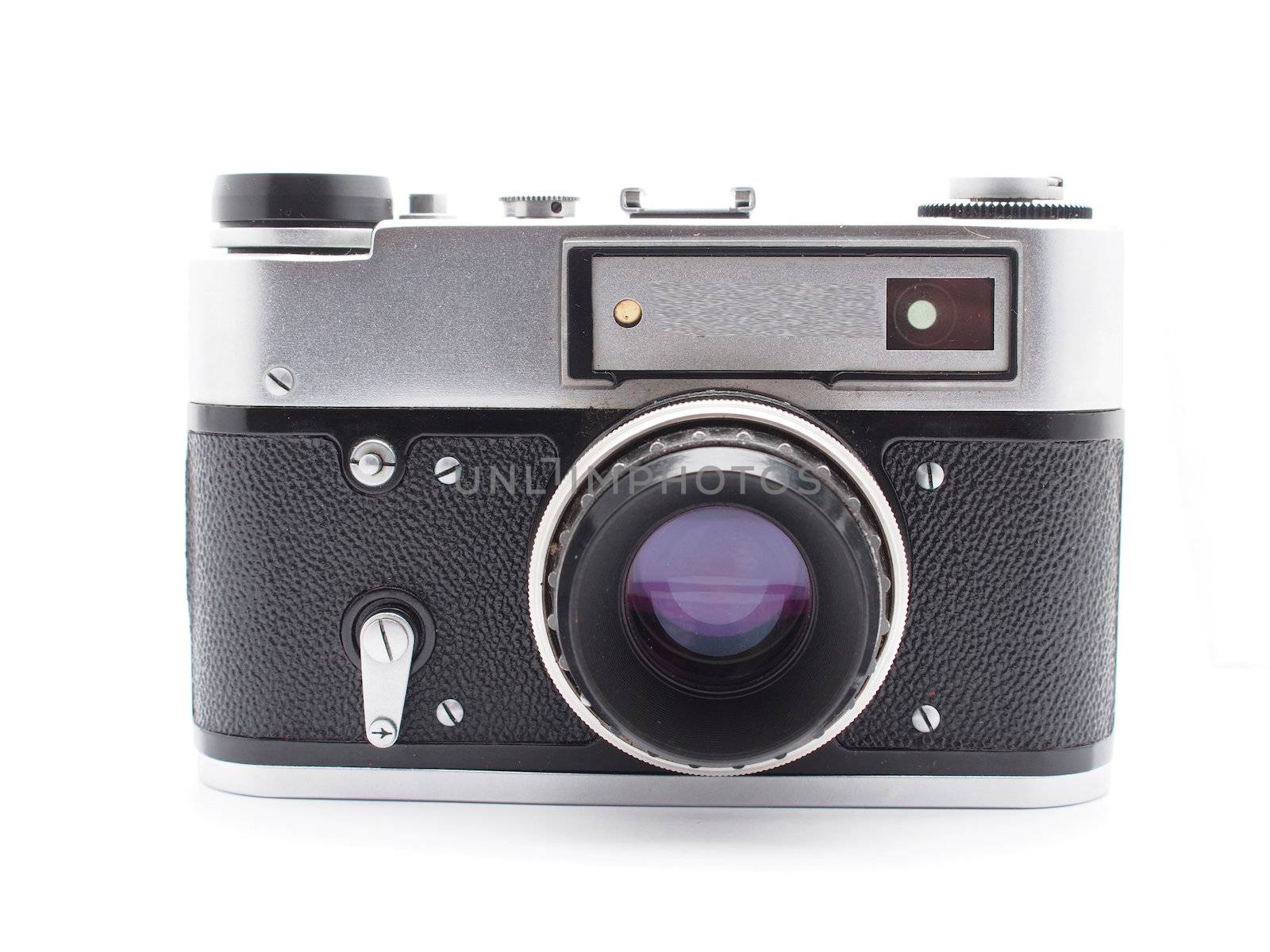 Old camera on a white background 