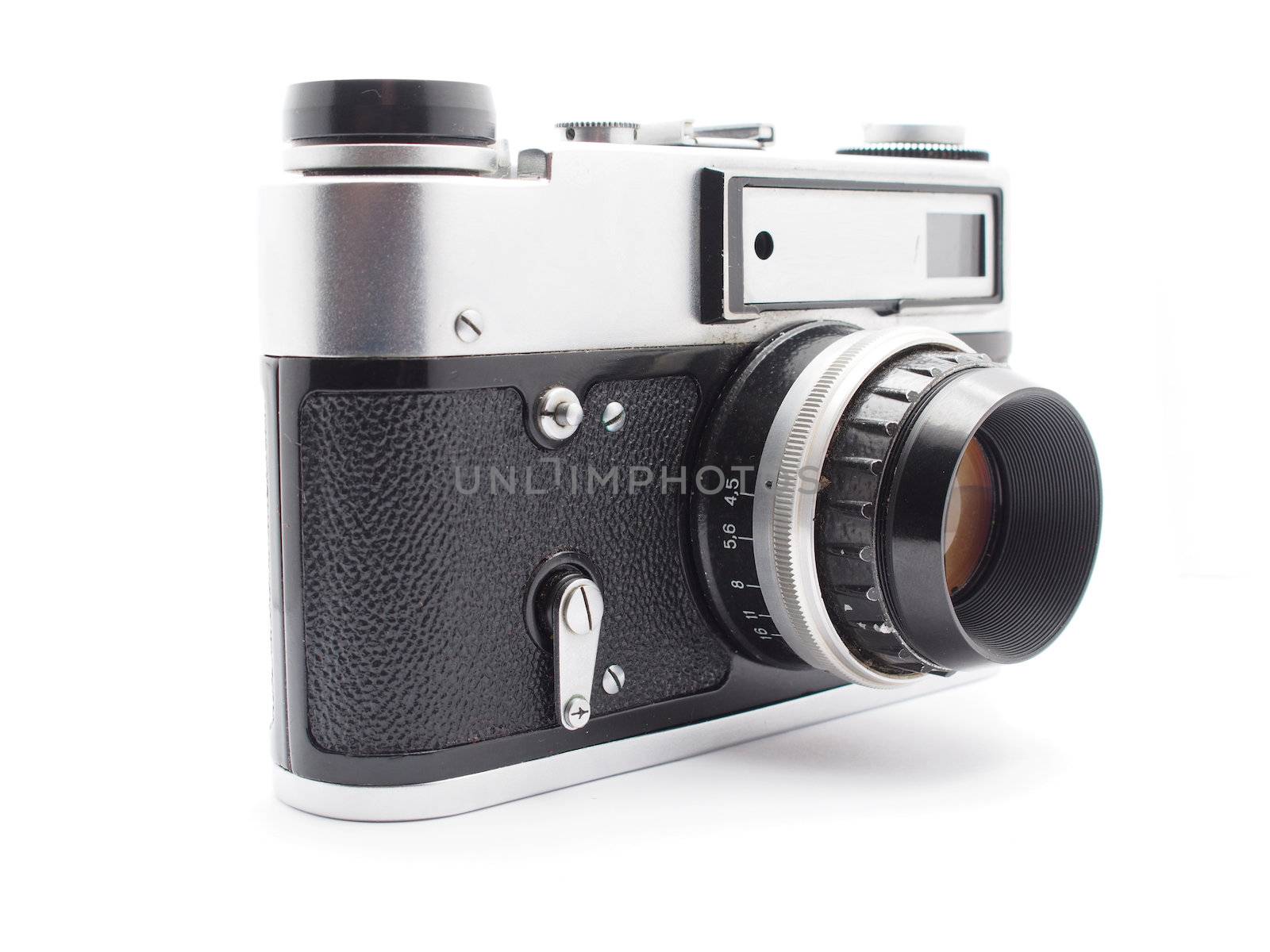 Old camera on a white background 