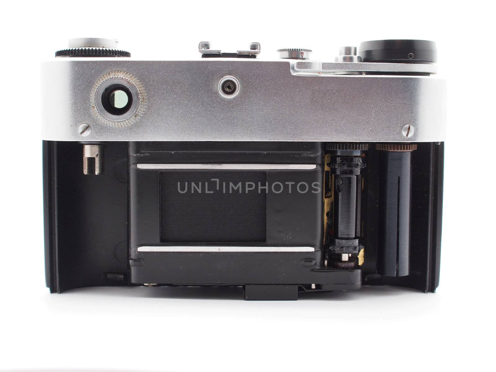 Old camera on a white background 