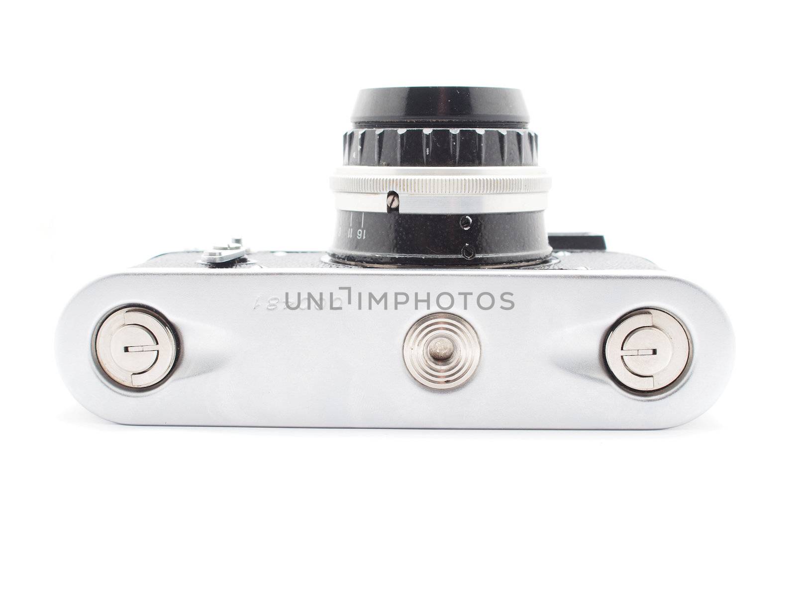 Old camera on a white background 