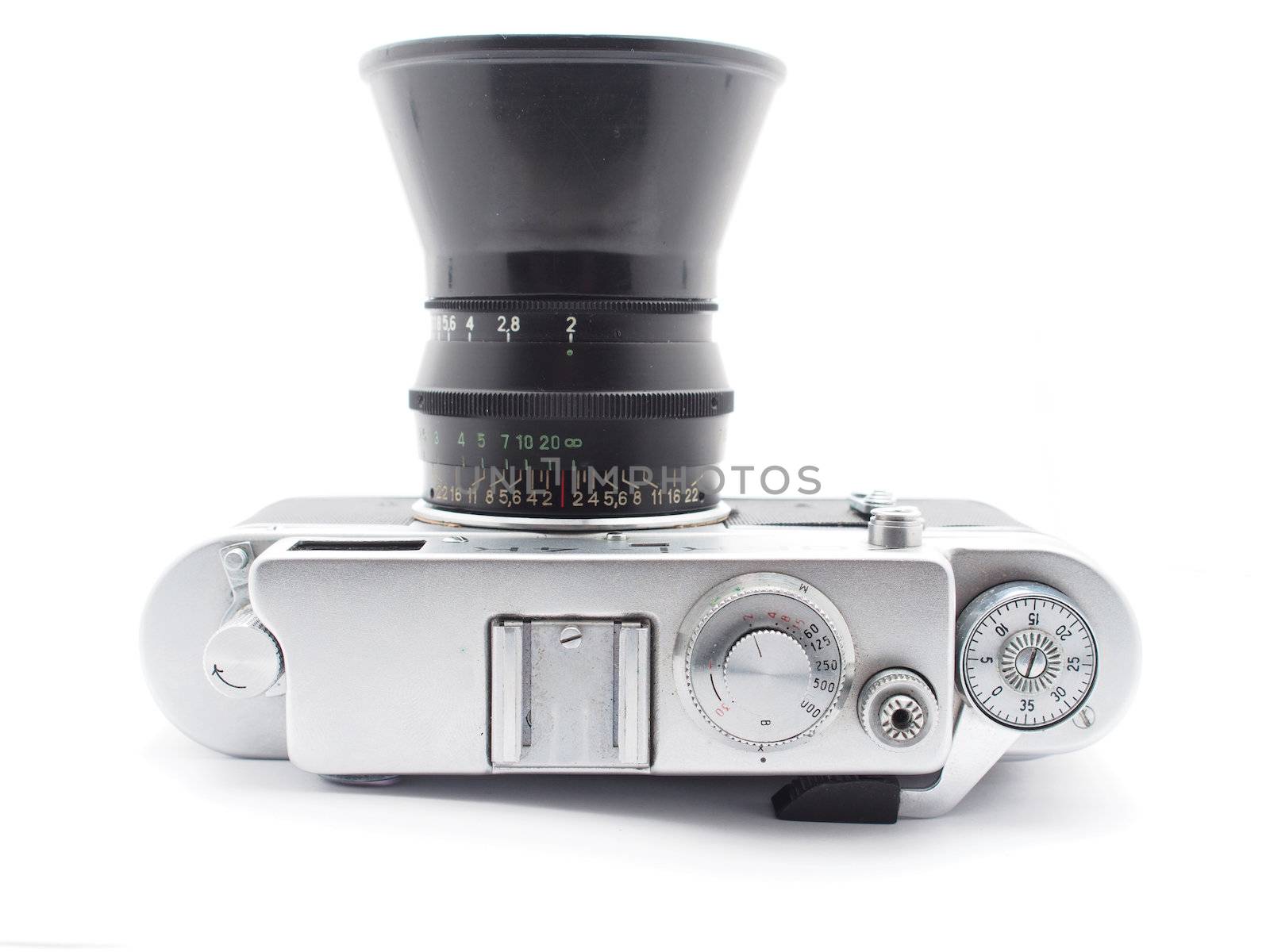 Old camera on a white background 