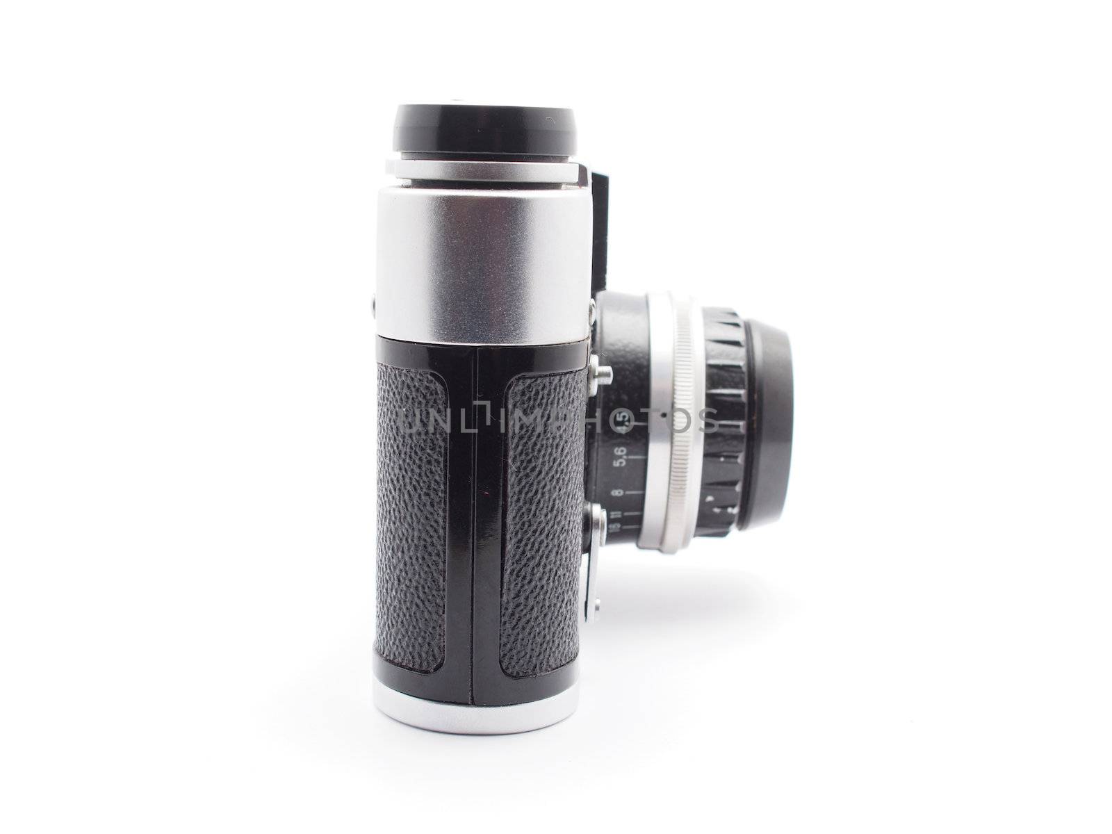 Old camera on a white background 