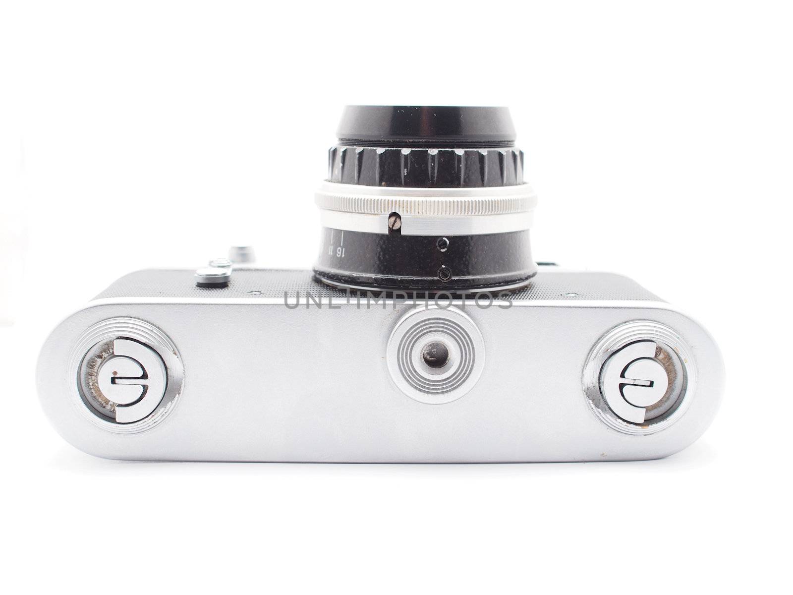 Old camera on a white background 