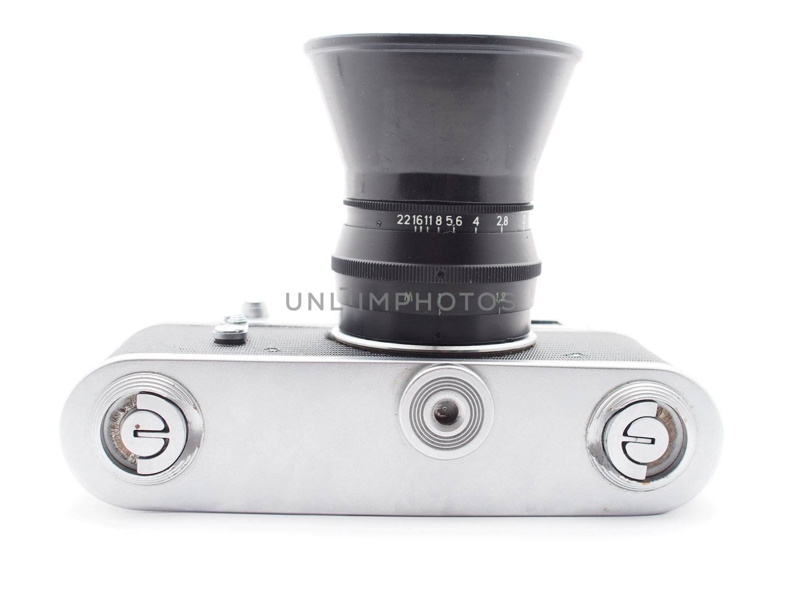 Old camera on a white background 