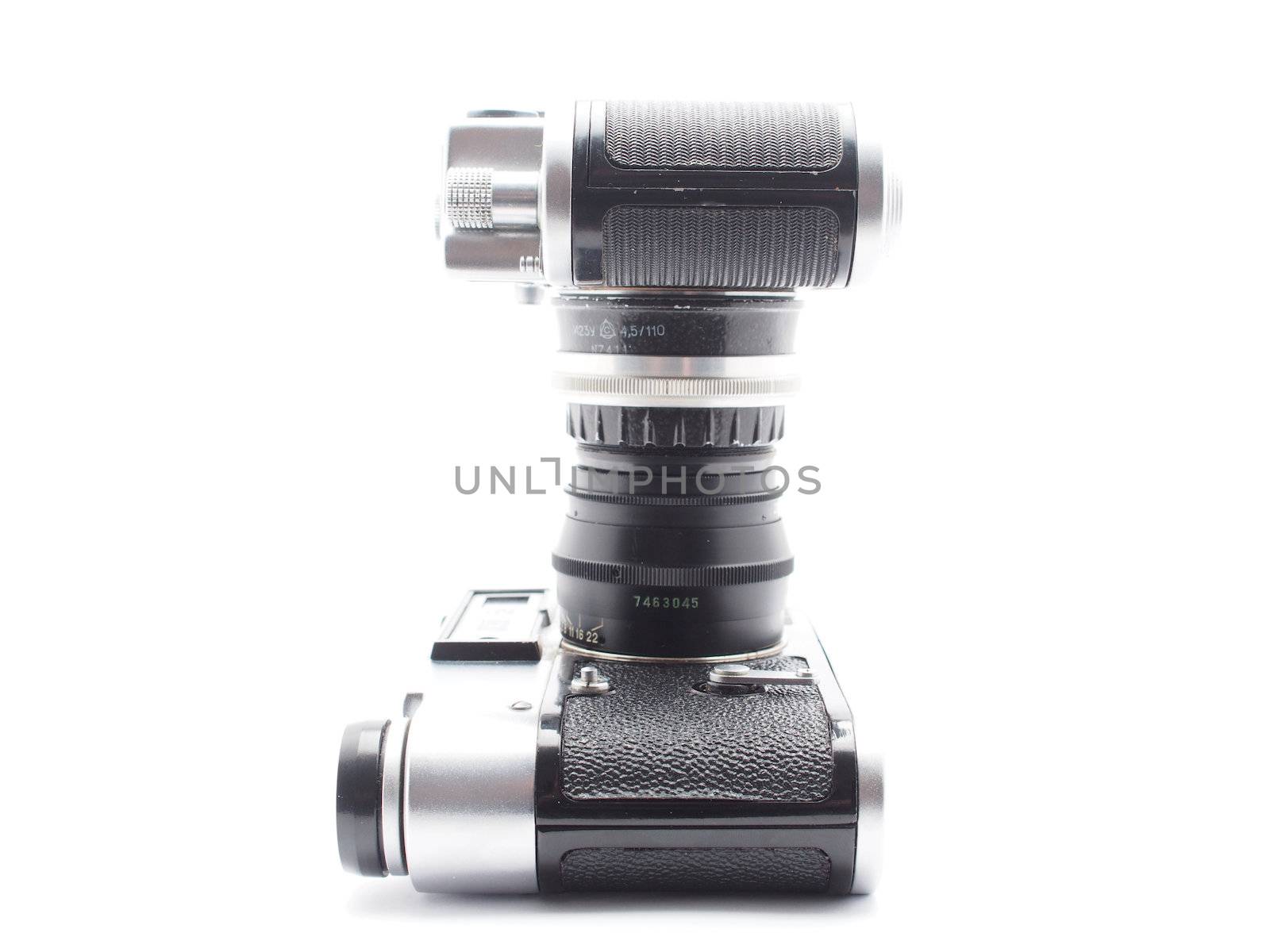 Old camera on a white background 