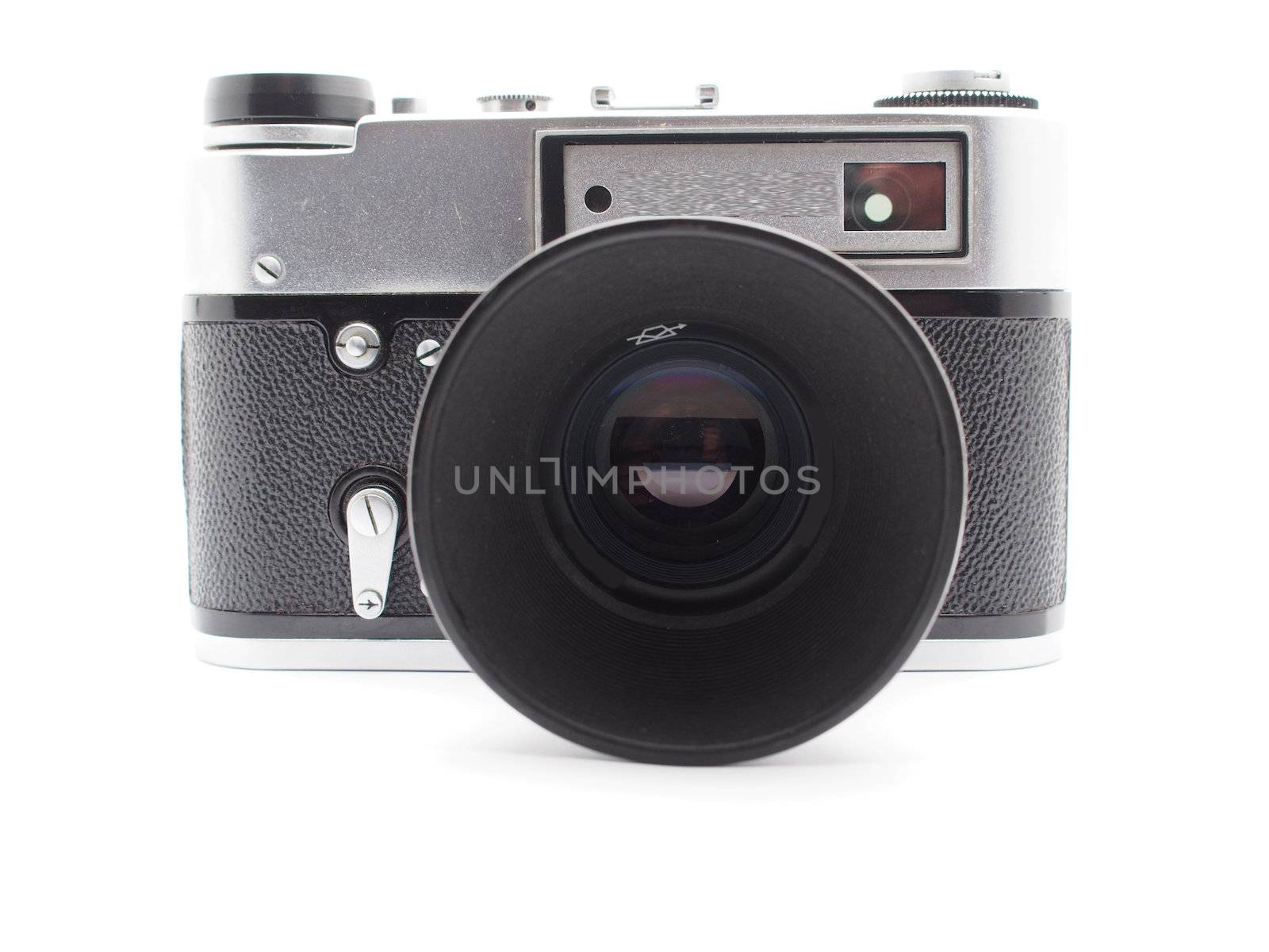 Old camera on a white background 