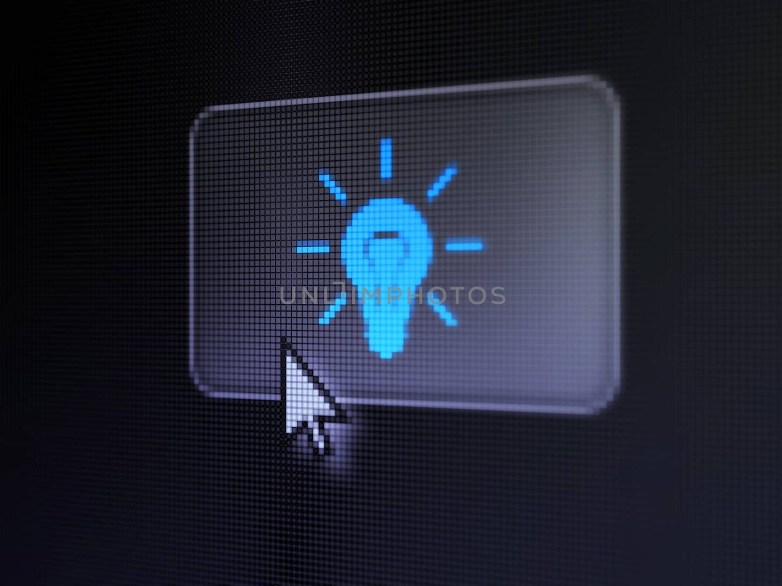 Finance concept: Light Bulb on digital button background by maxkabakov