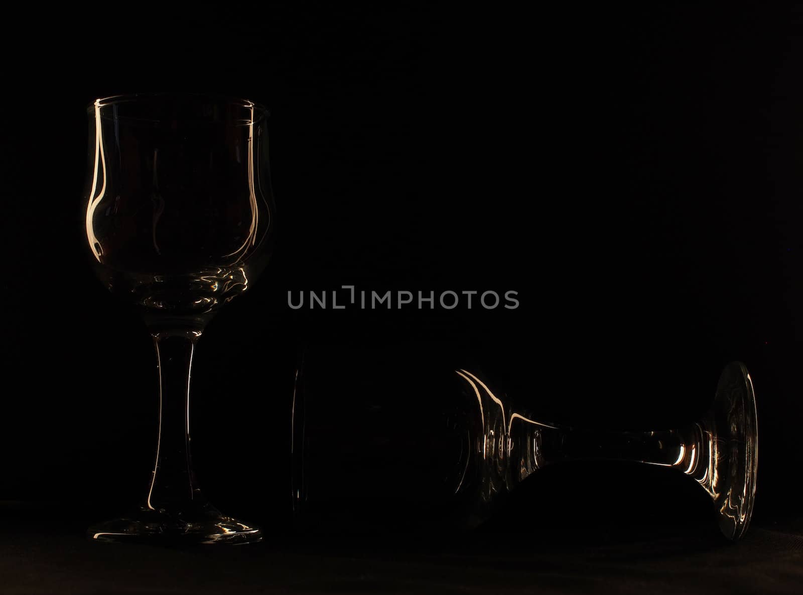 glass against a dark background
