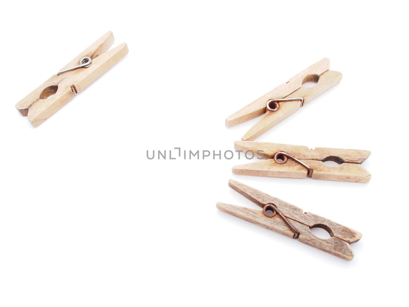 wooden peg on a white background 