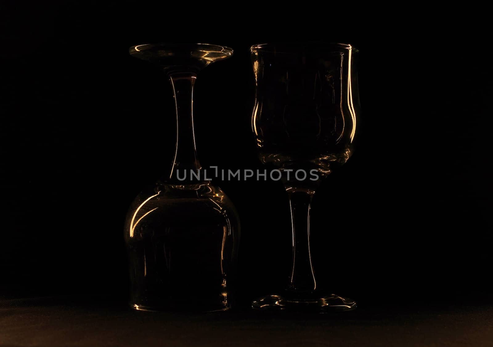 glass against a dark background