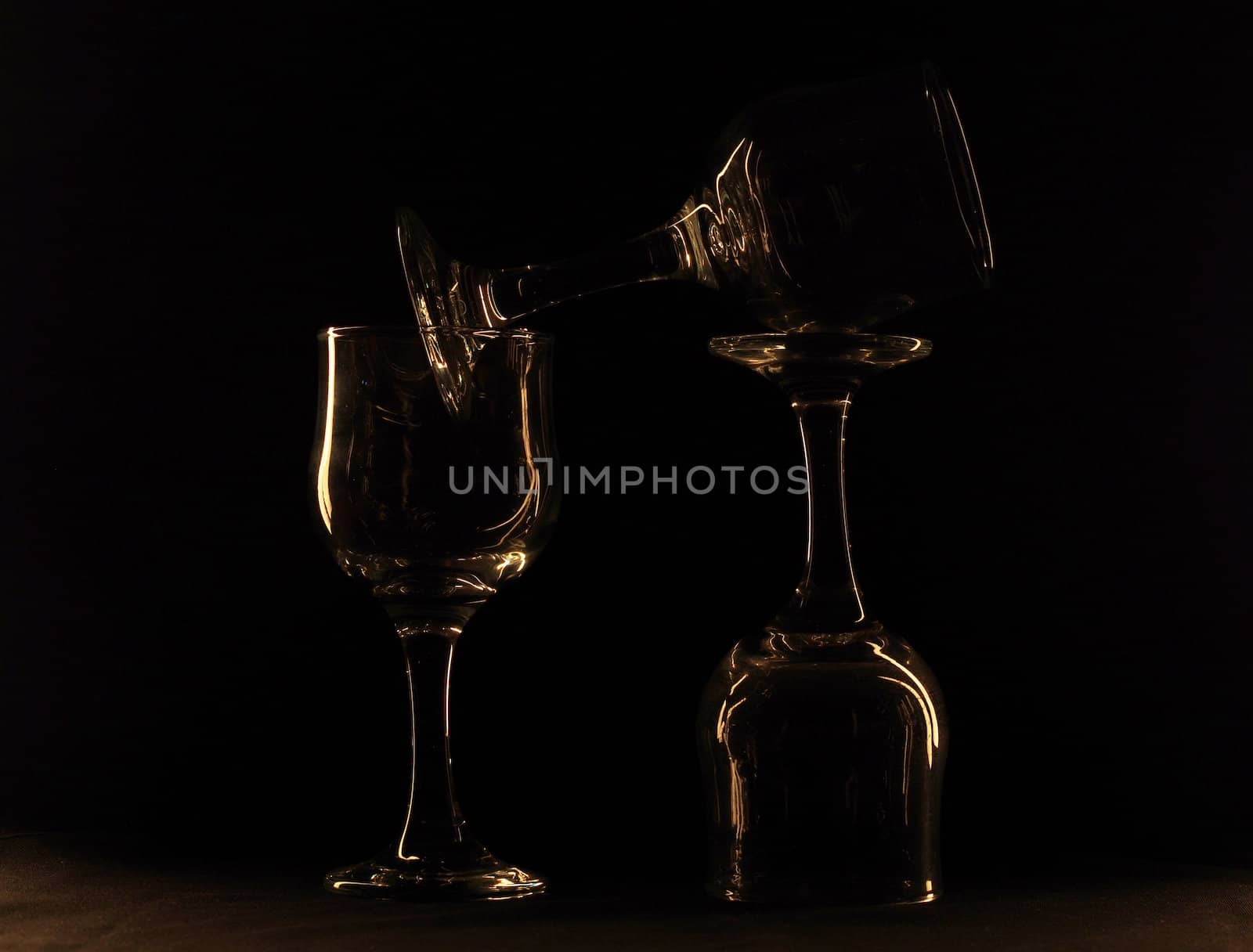 glass against a dark background