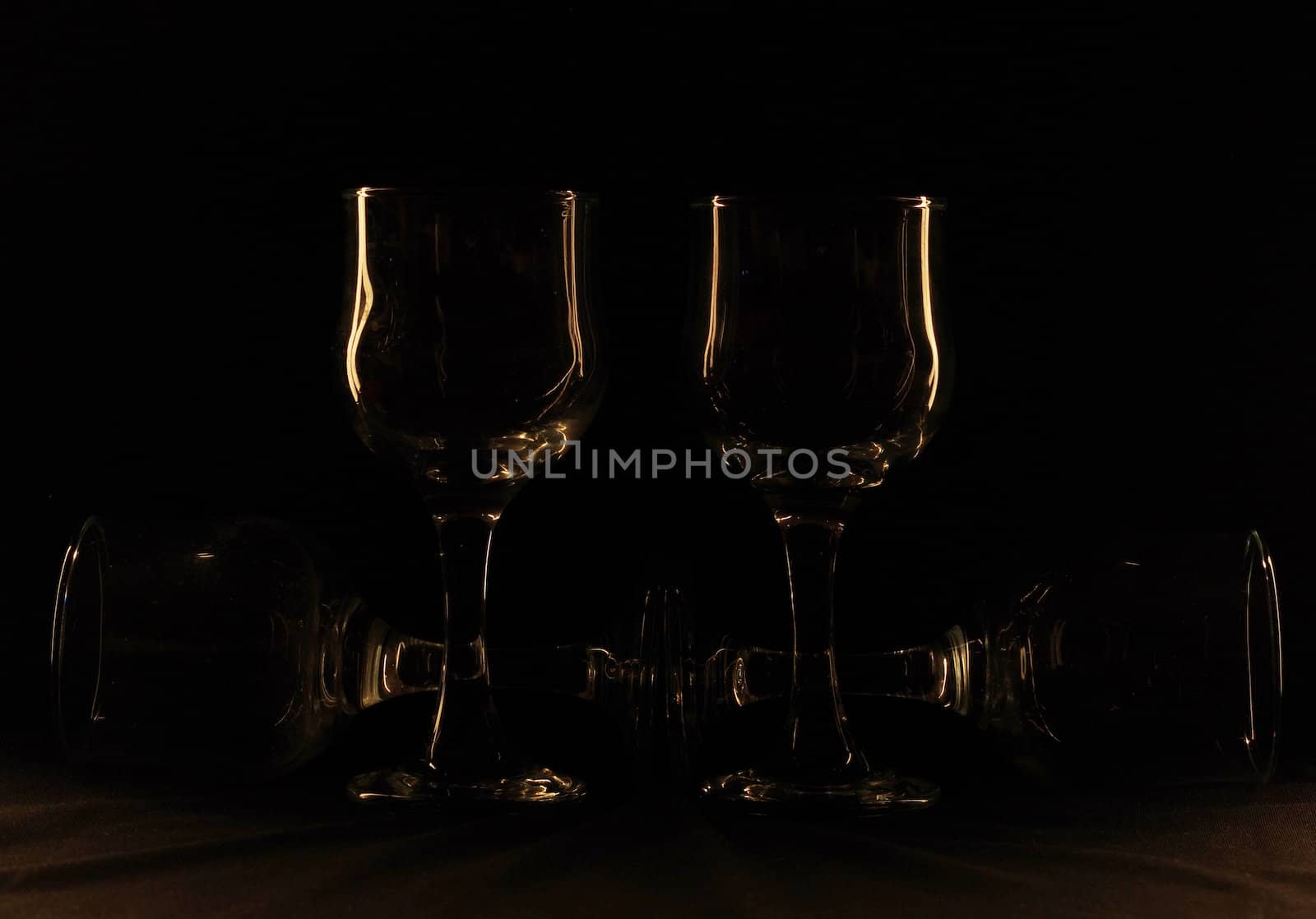 glass against a dark background