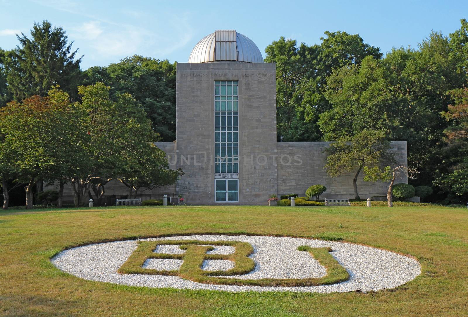 INDIANAPOLIS, INDIANA - JULY 30: Holcomb Observatory and Planetarium at Butler University, July 30, 2011. The building houses a 38-inch telescope, one of the largest public observatories in the world.