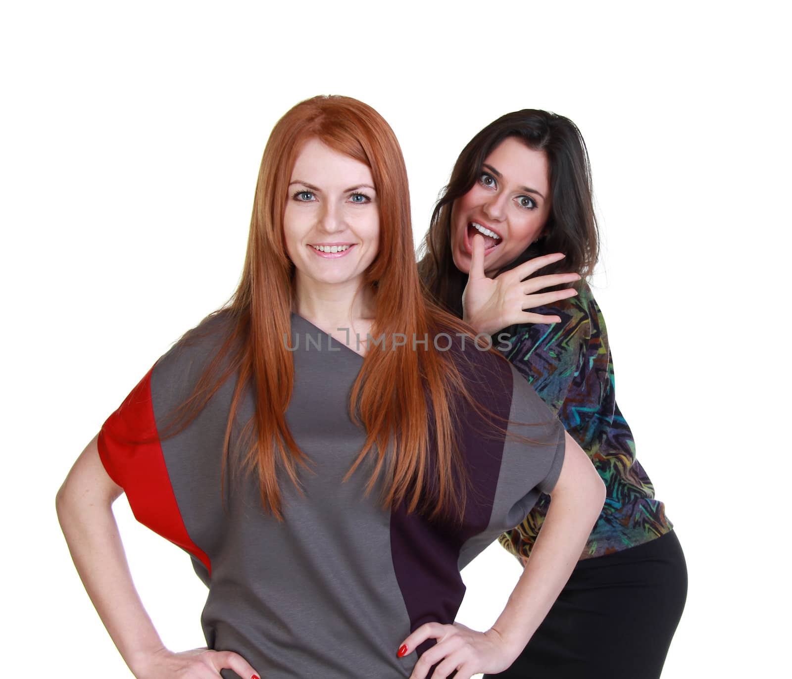 two young women - isolated on white