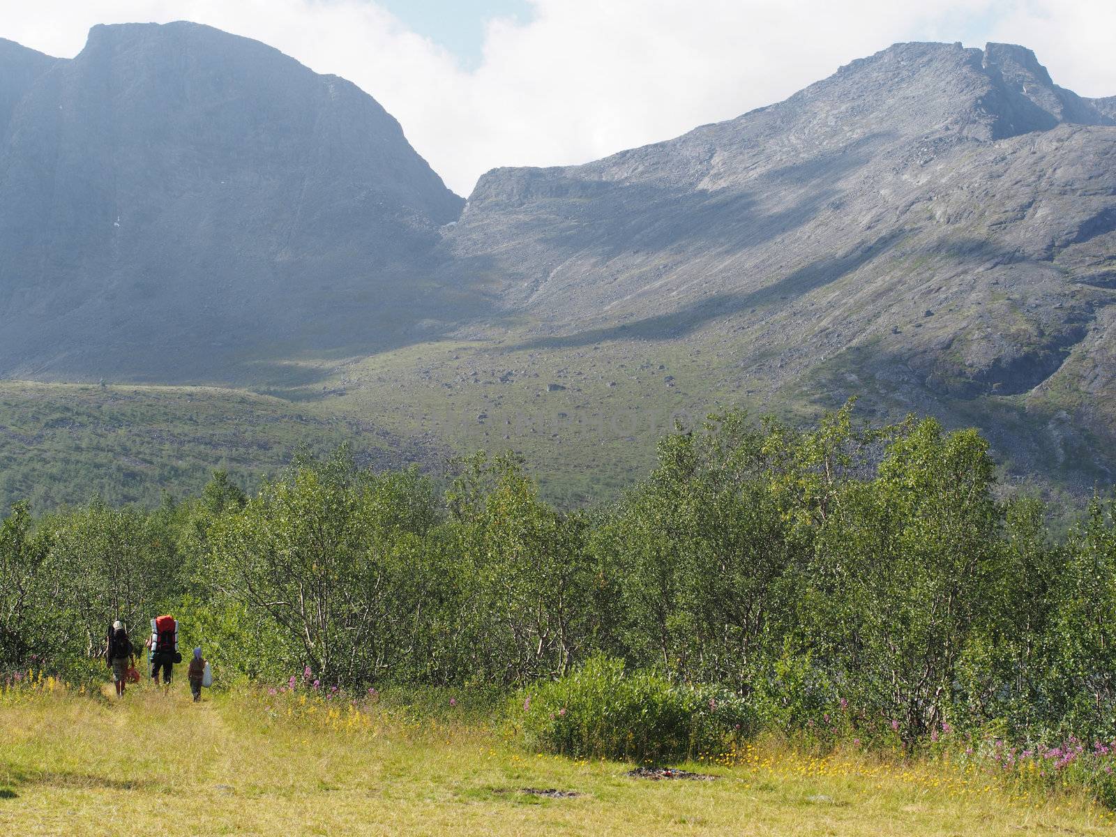 Tourists in the mountains