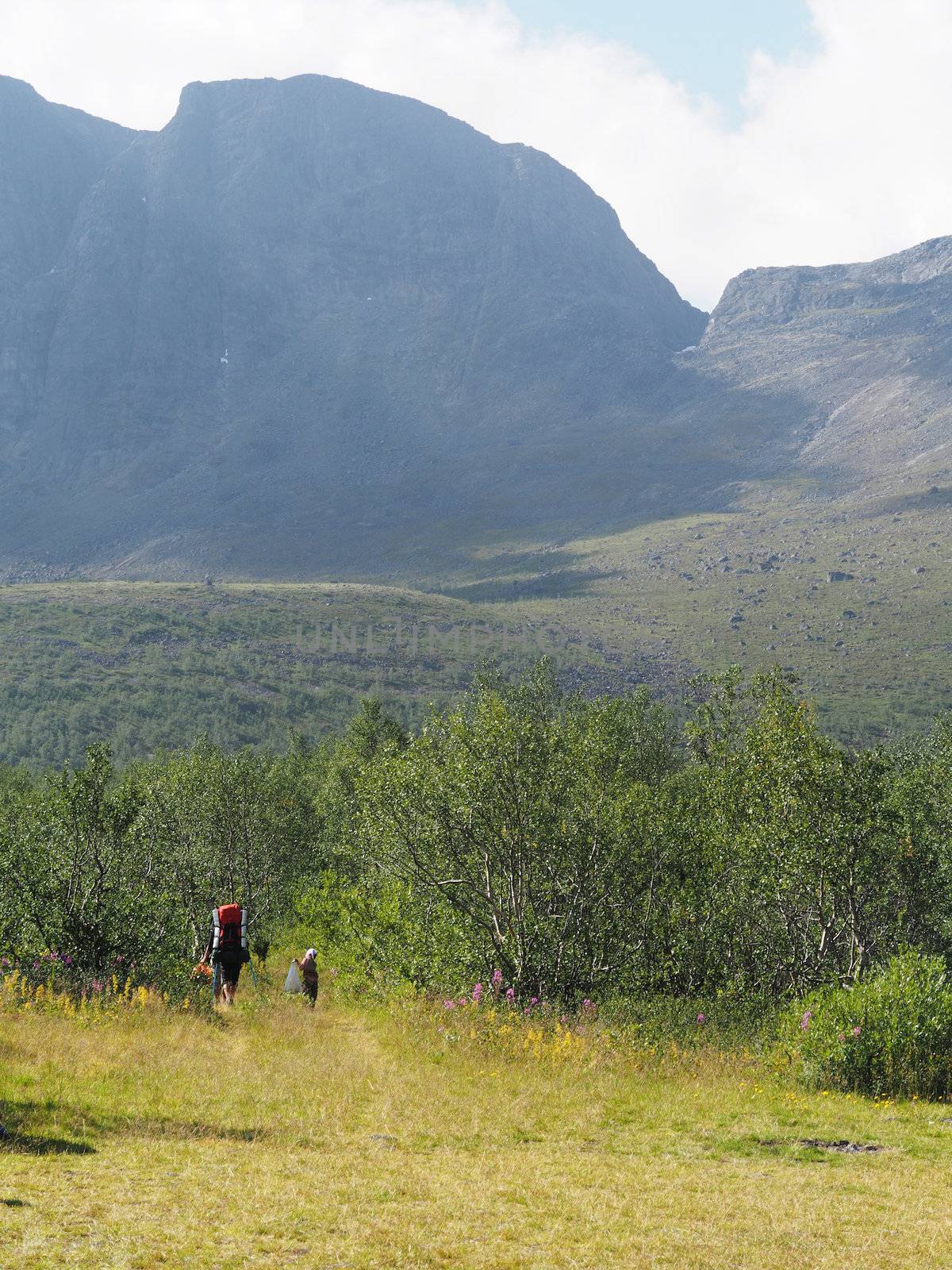 Tourists in the mountains