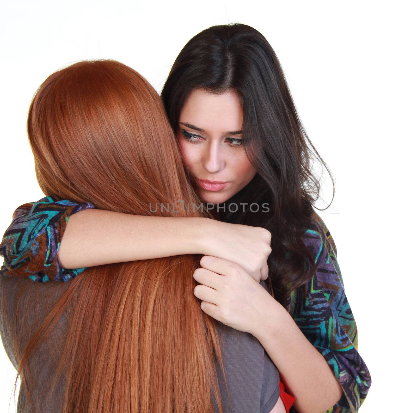 two young women - isolated on white