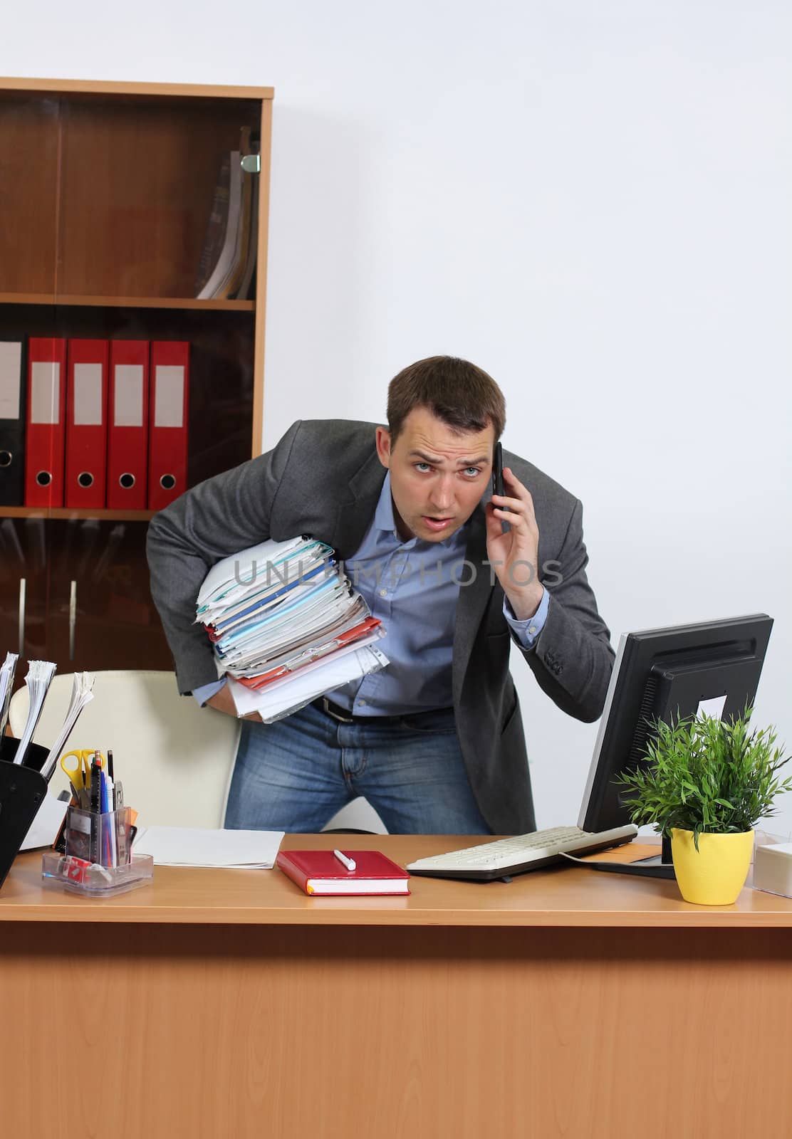 man talking on mobile phone