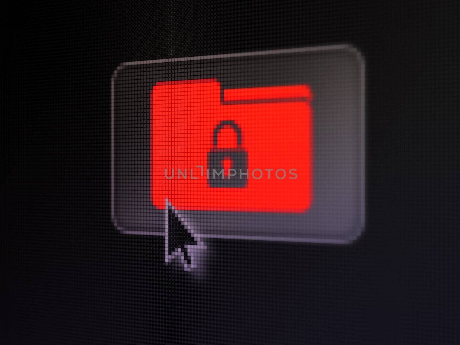 Business concept: Folder With Lock on digital button background by maxkabakov