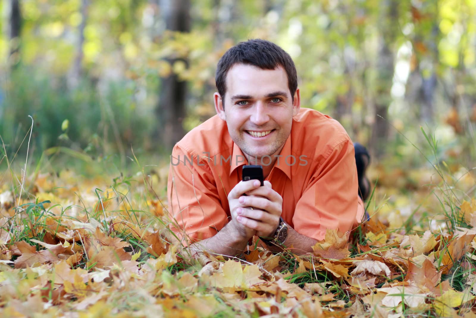 Portrait of young attractive man, outdoors