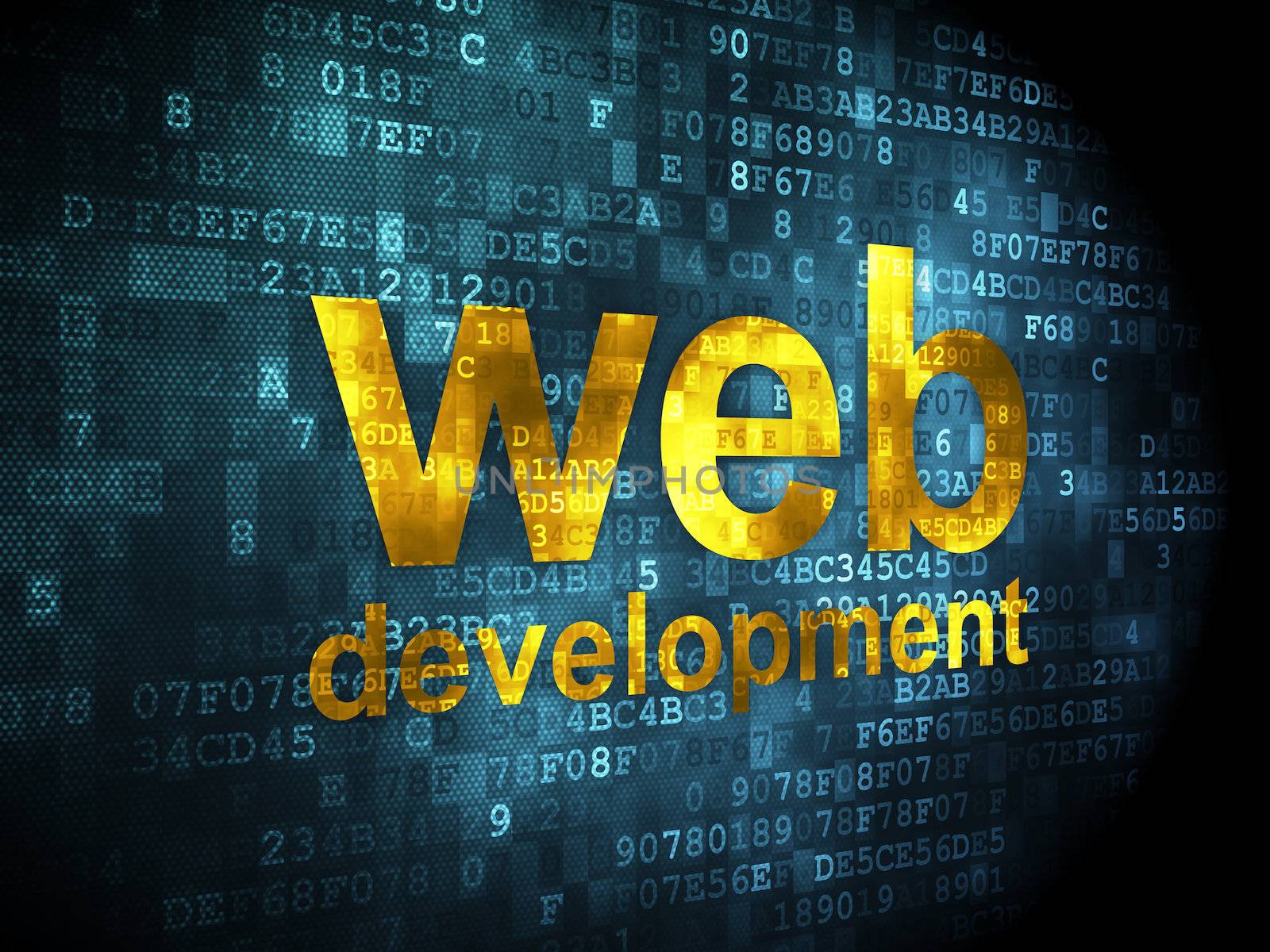 SEO web development concept: Web Development on digital backgrou by maxkabakov