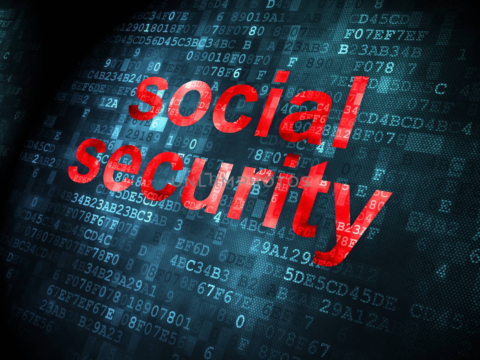 Privacy concept: Social Security on digital background by maxkabakov