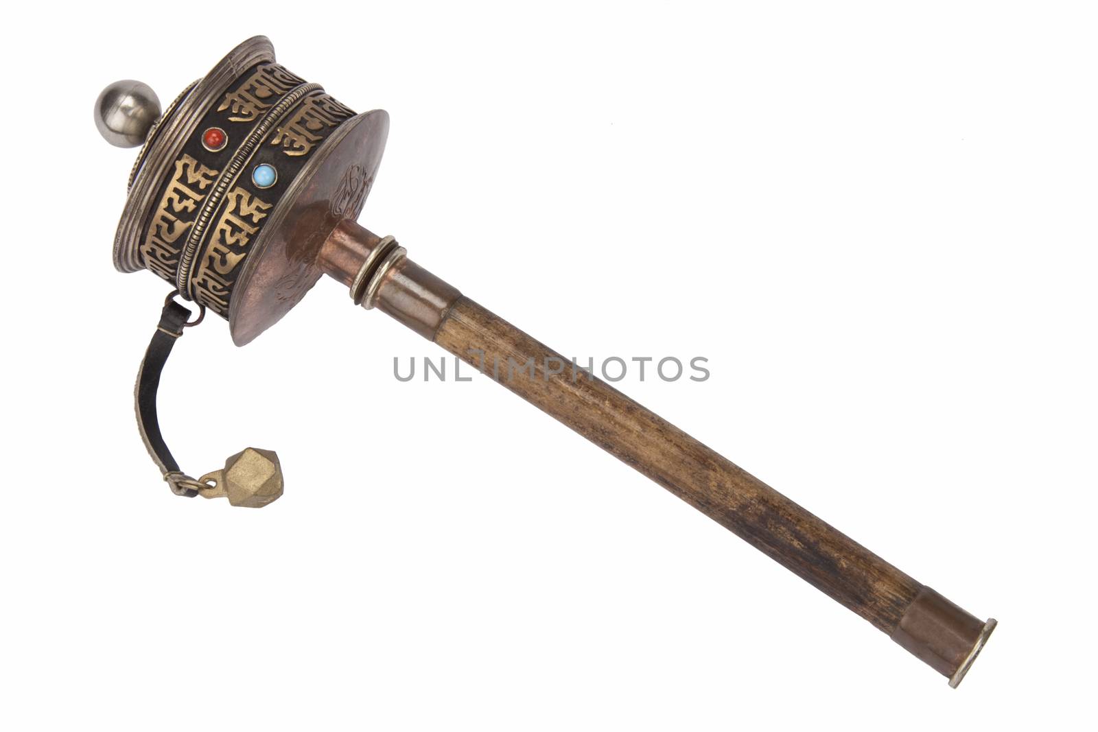 A Tibetan Buddhist Prayer Wheel - Isolated