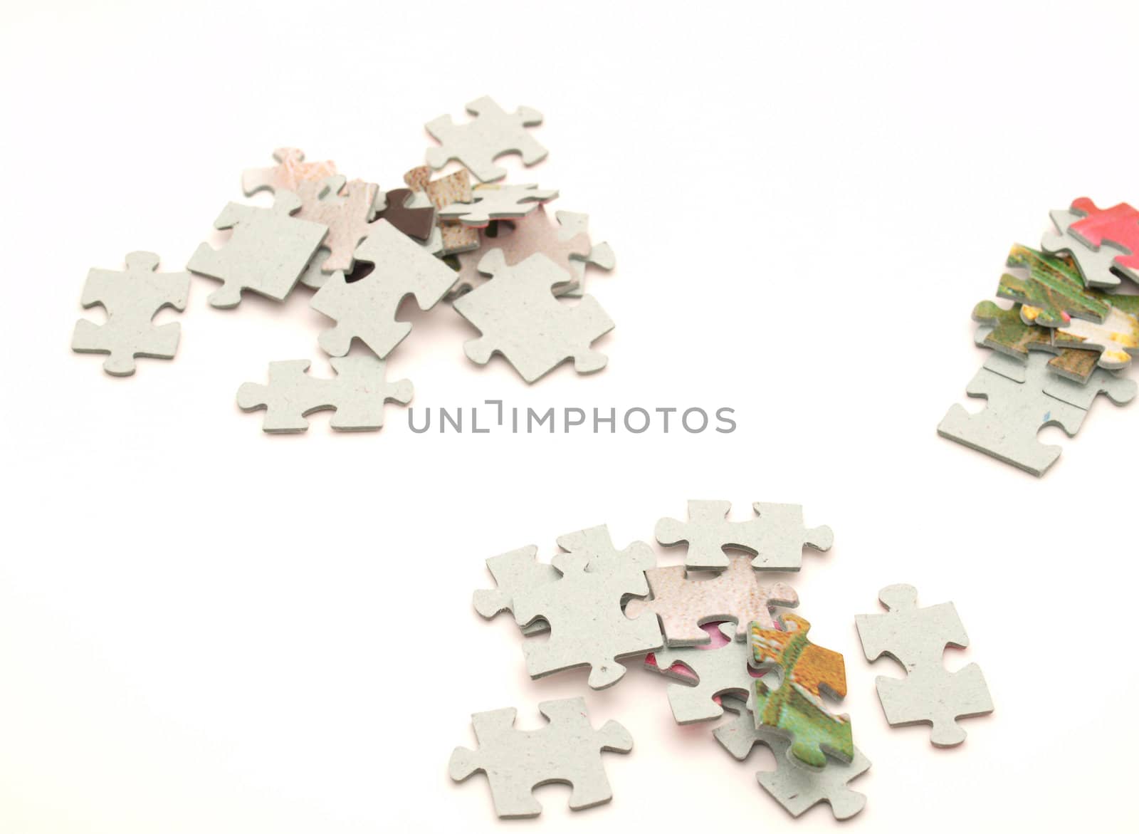 Puzzle pieces on a white background               
