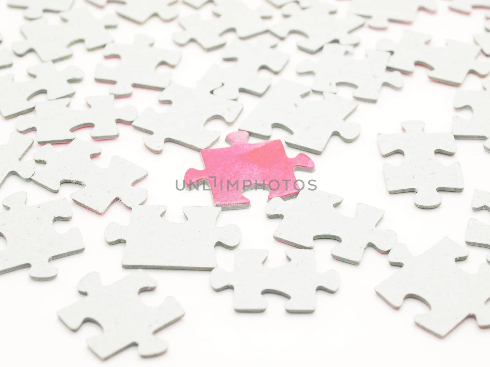 Puzzle pieces on a white background          