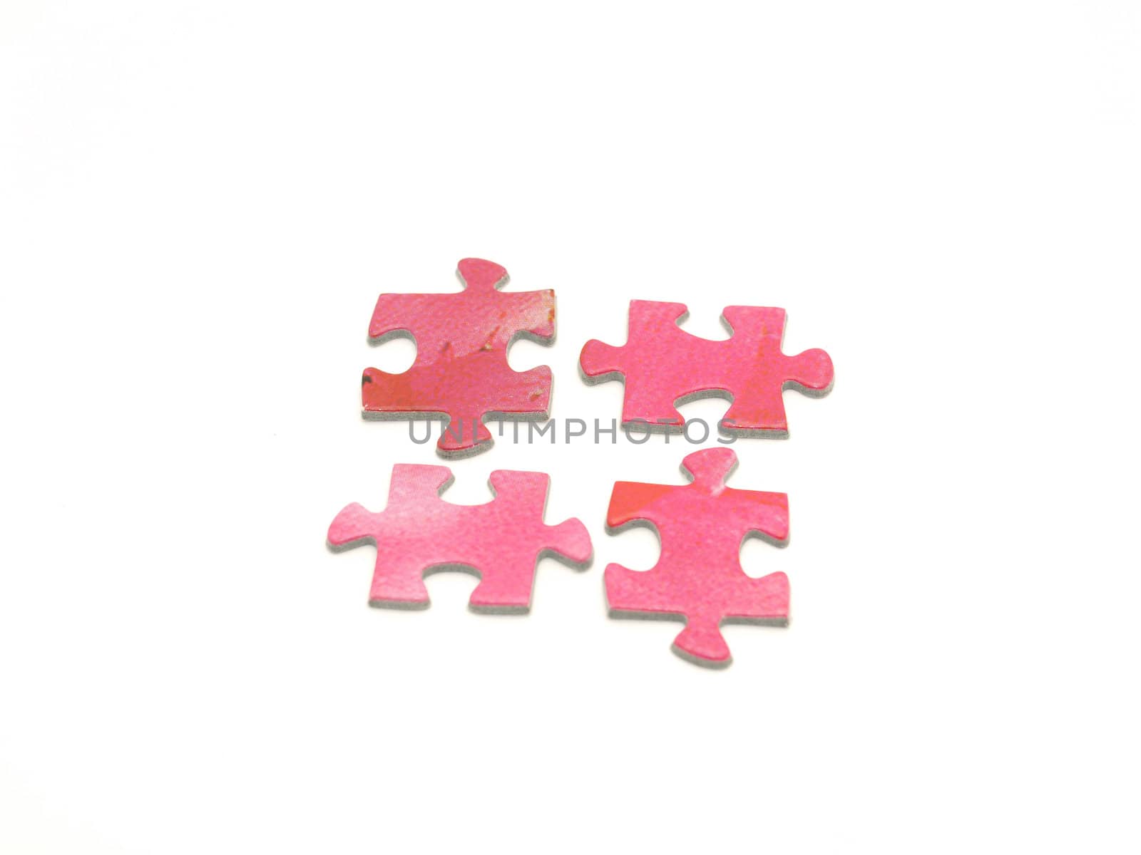 Puzzle pieces on a white background           