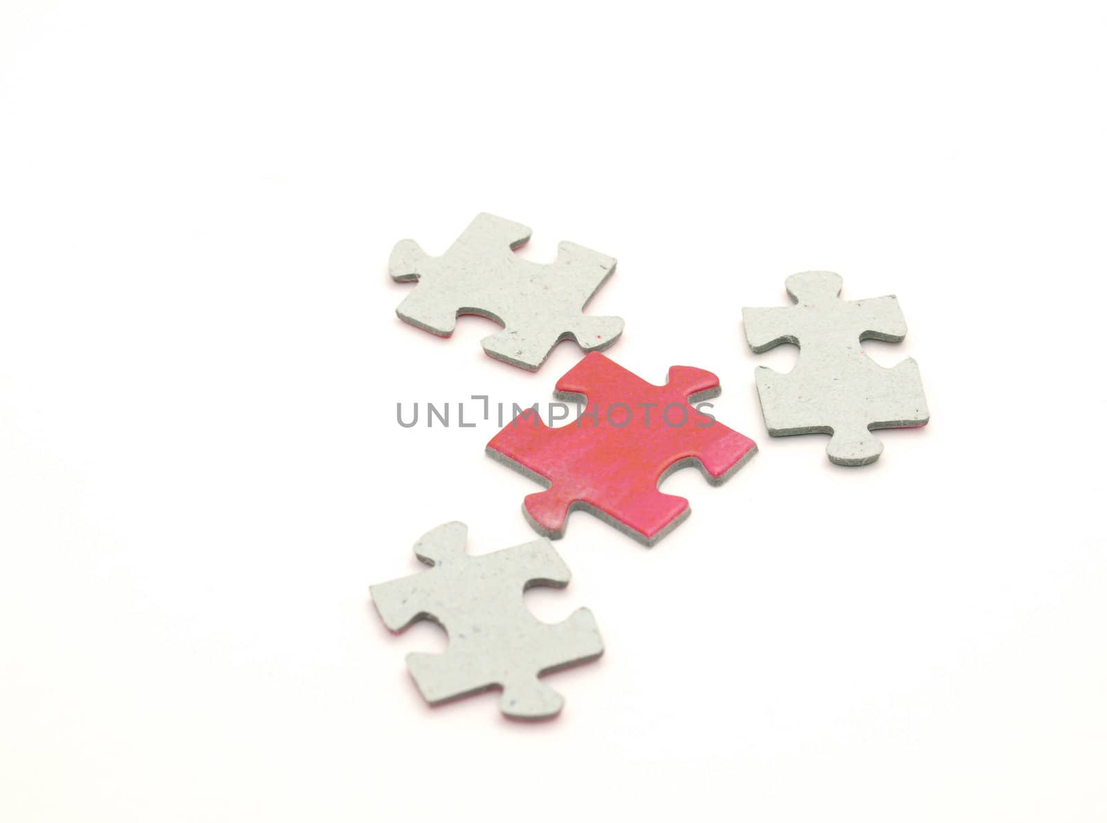 Puzzle pieces on a white background            