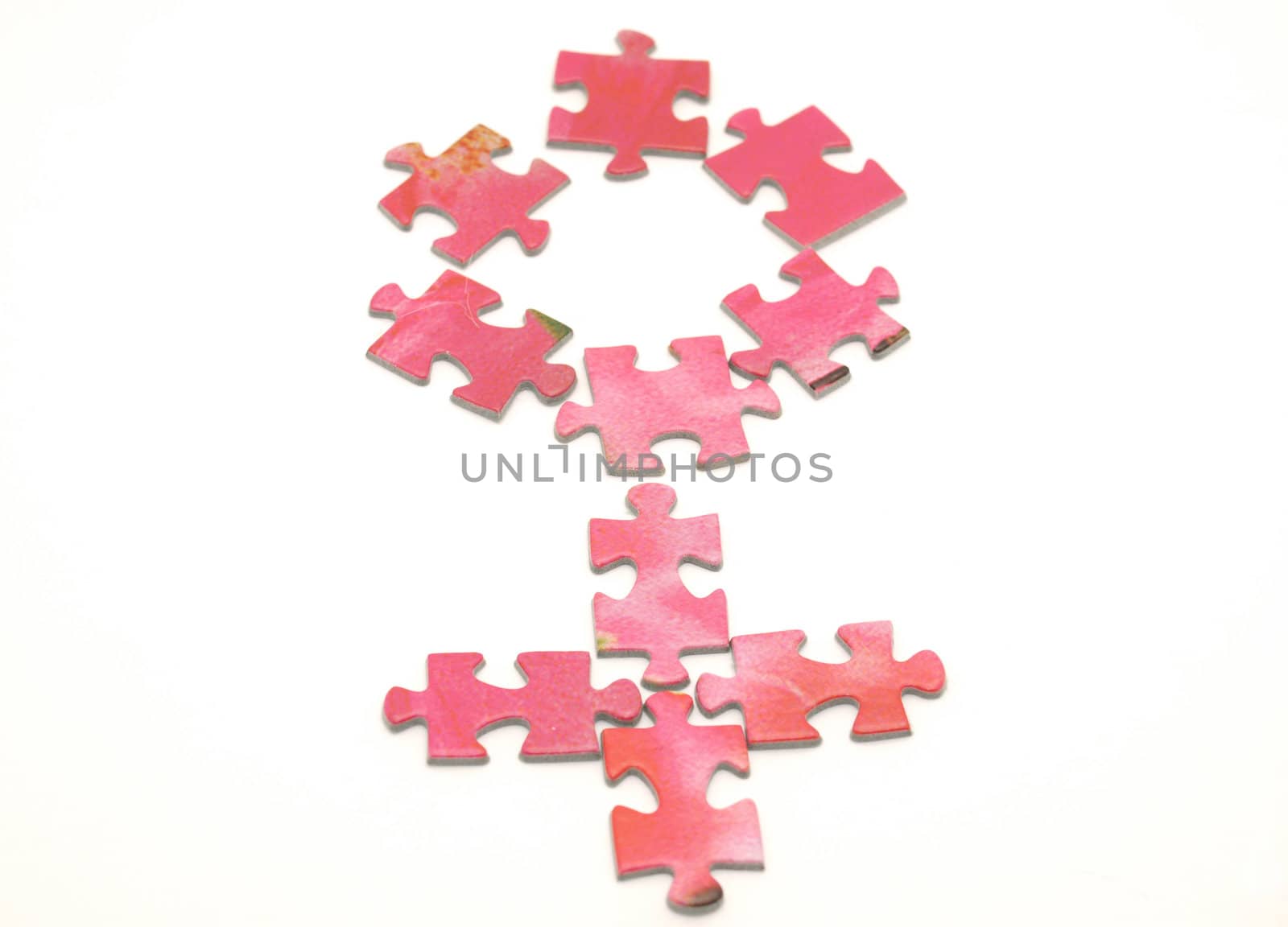 Sign. Puzzle pieces on a white background       