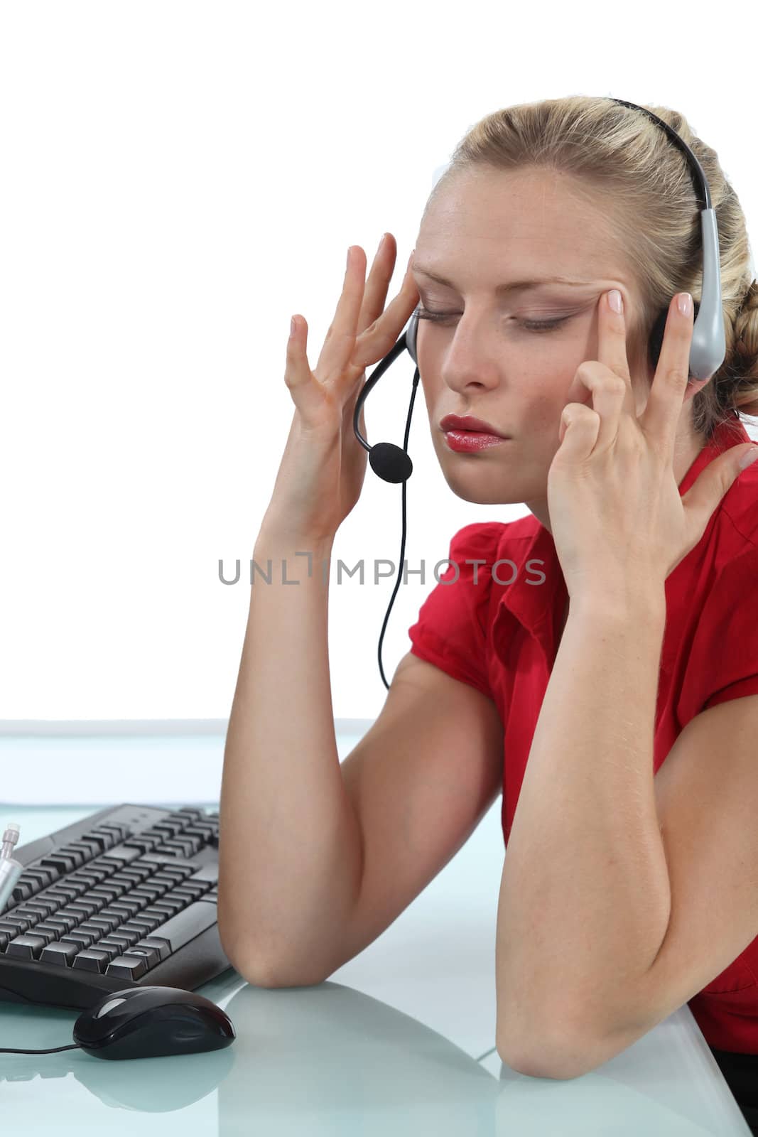 A businesswoman having a headache. by phovoir