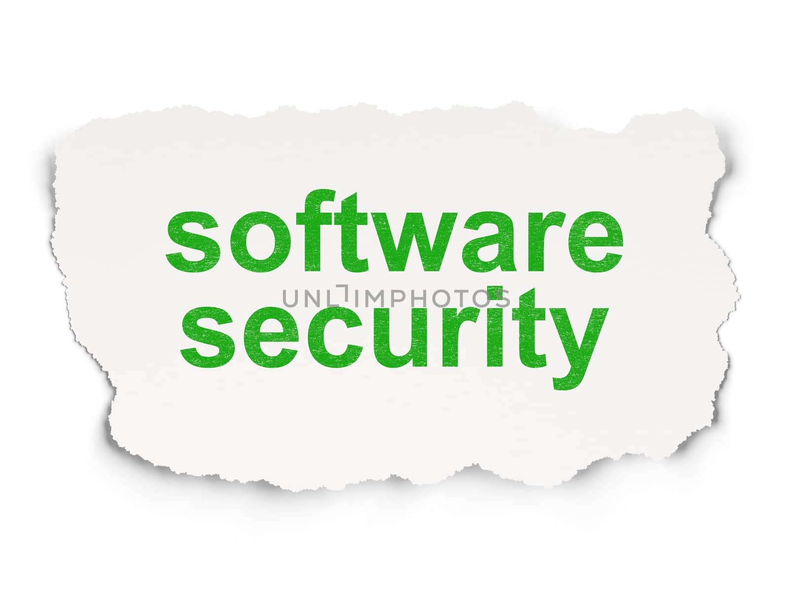Safety concept: torn paper with words Software Security on  background, 3d render