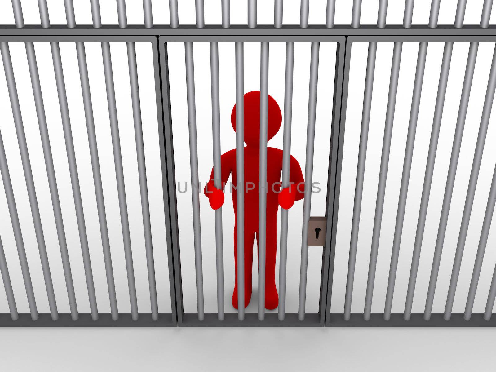 Person behind bars as a prisoner by 6kor3dos