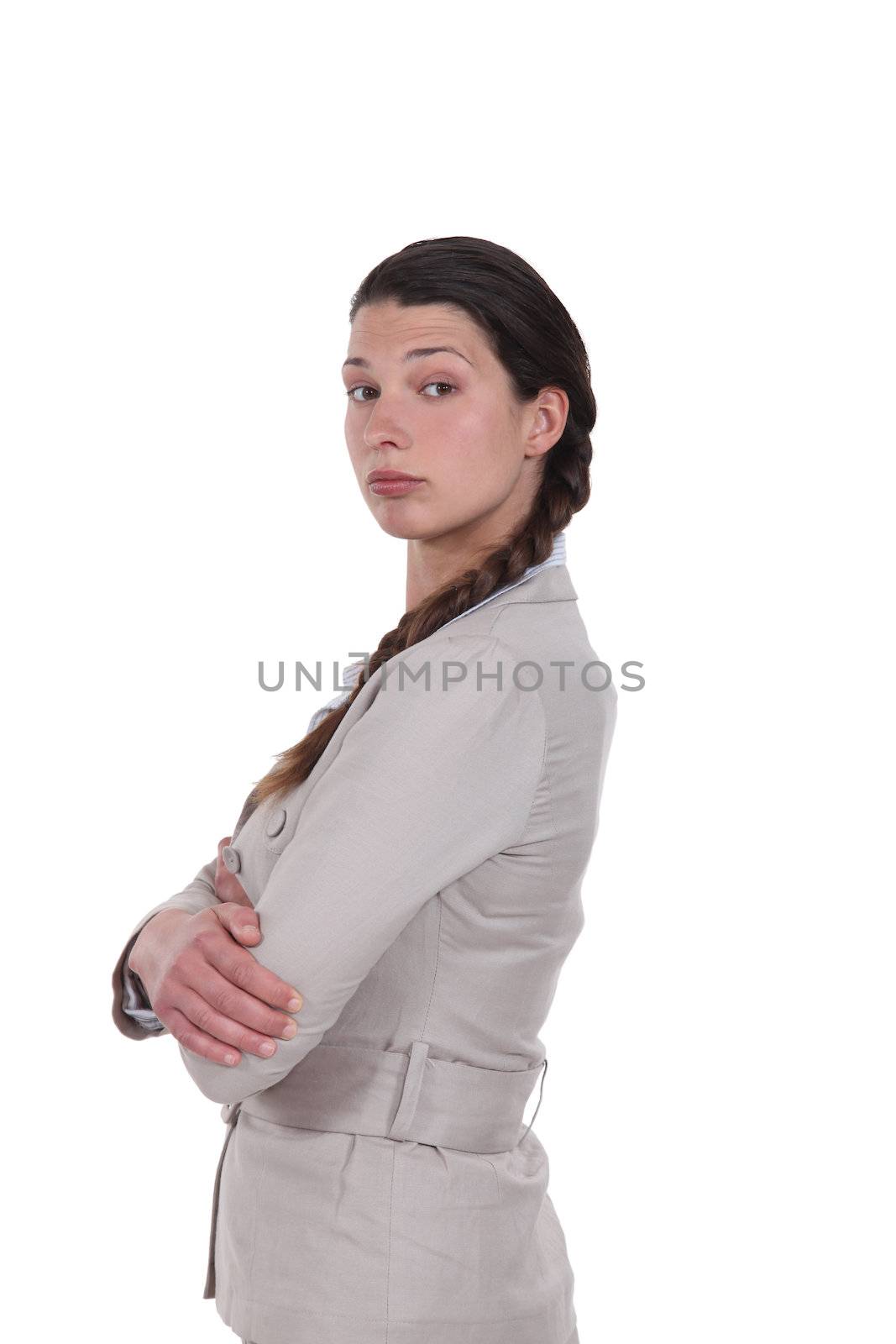 cross-armed woman pouting by phovoir