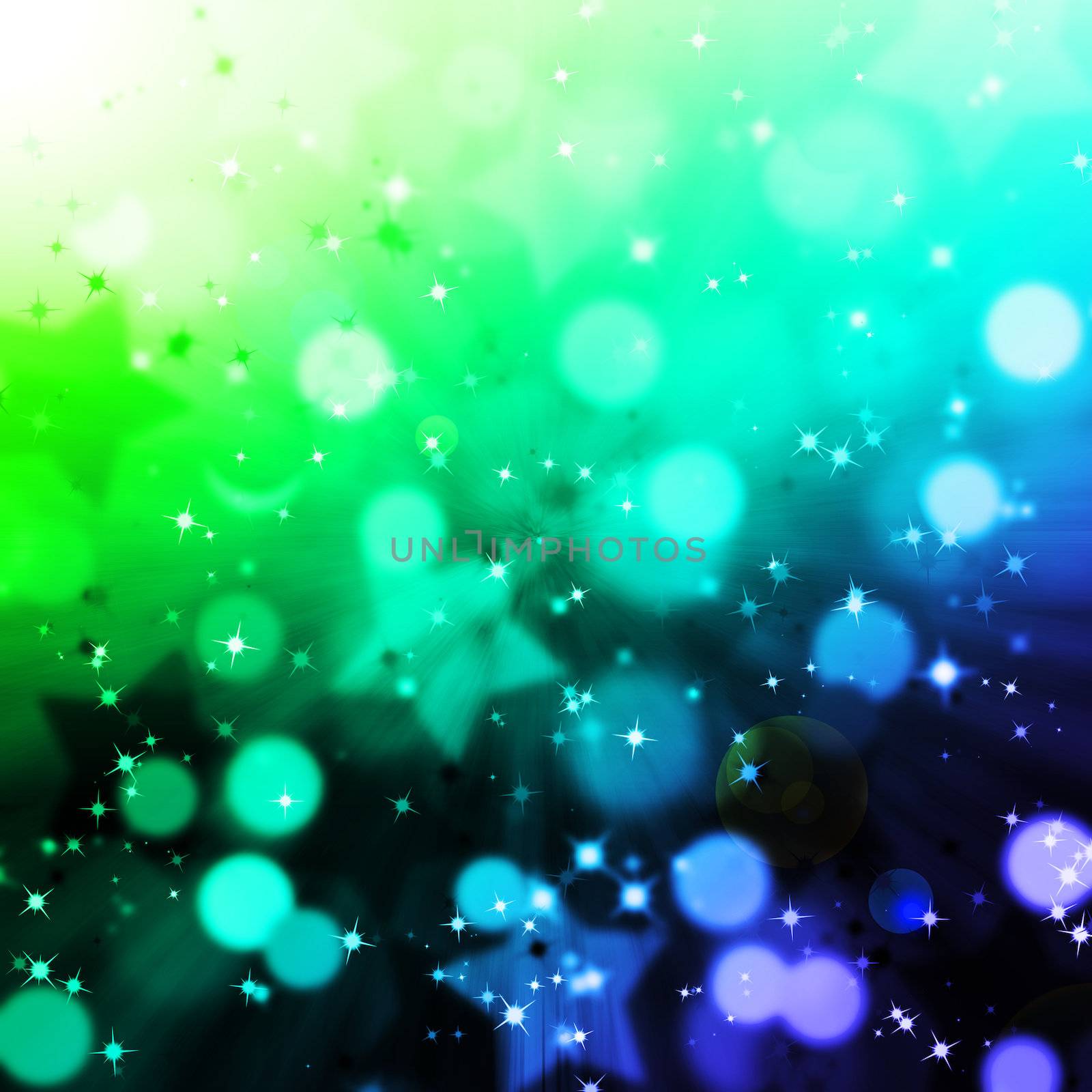 abstract magic bokeh and star lighting  background with flare