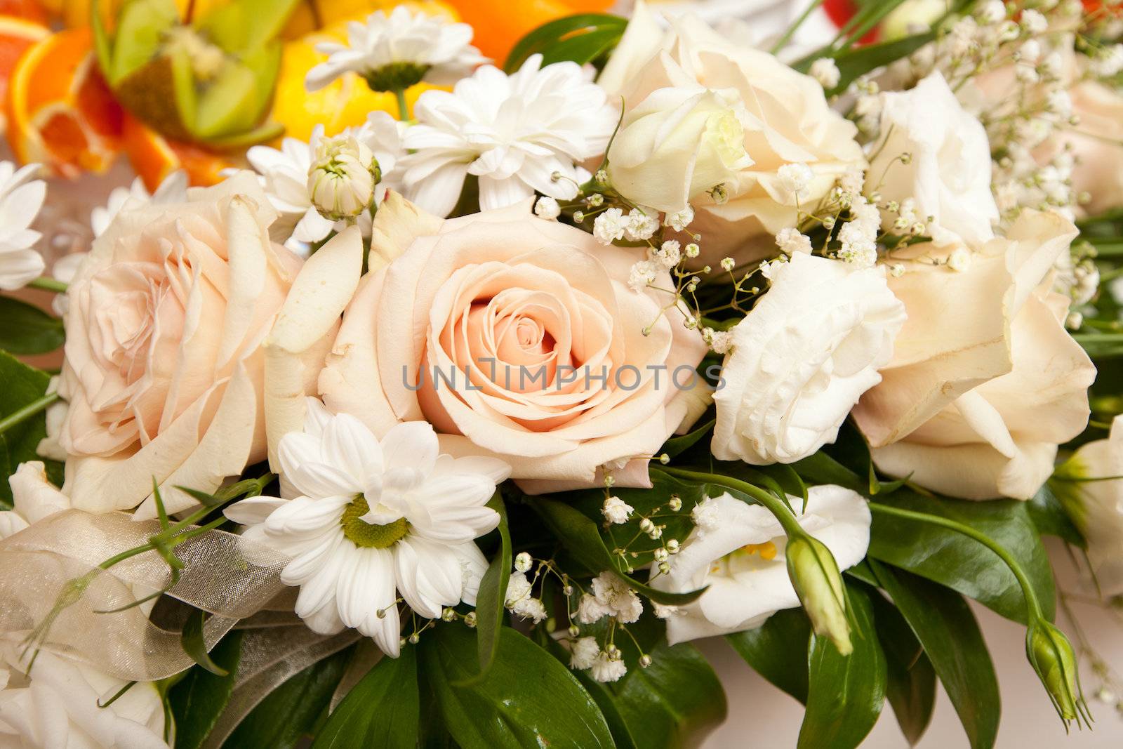 beautiful bouquet with roses