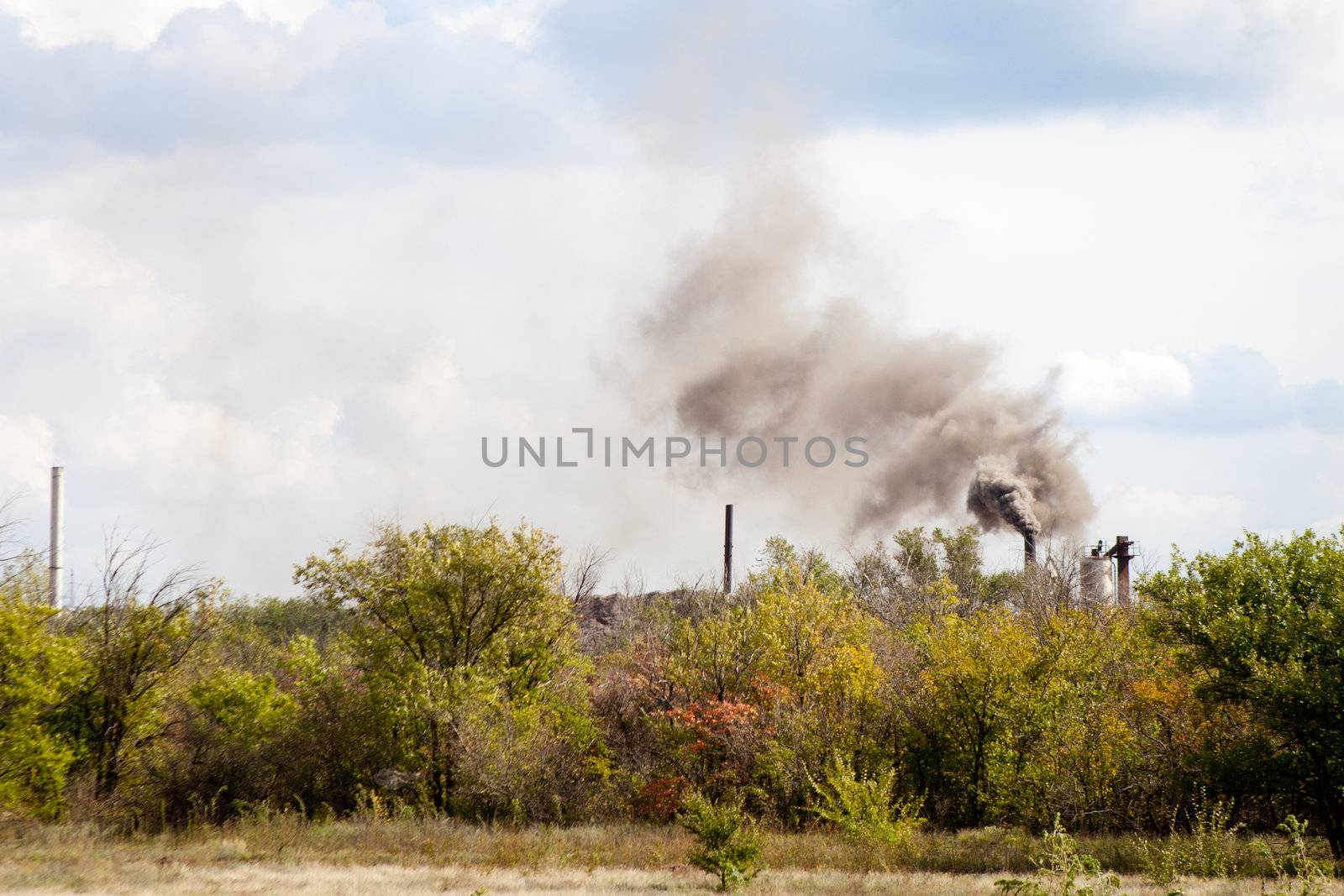 black smoke from the pipe