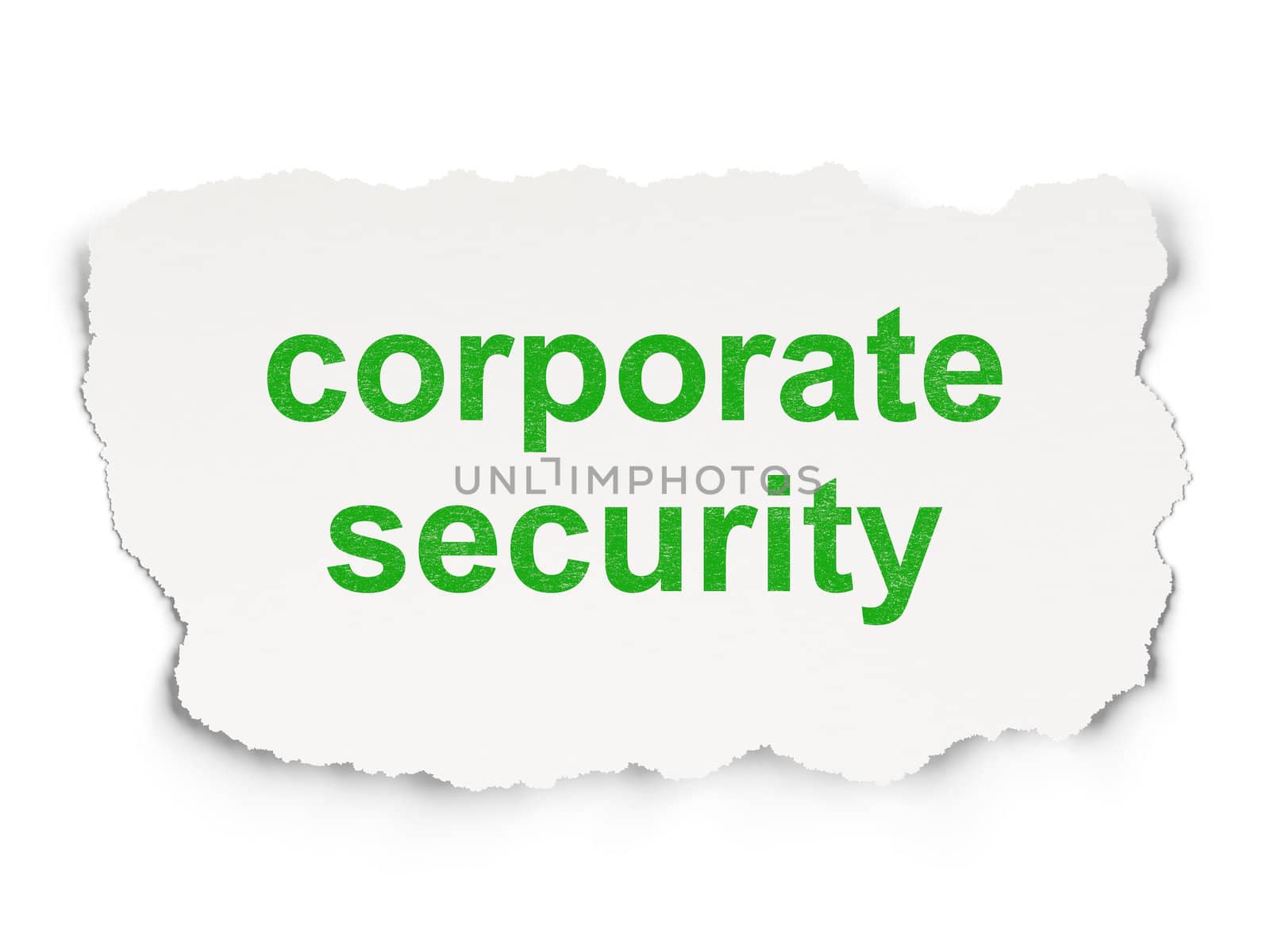 Safety concept: torn paper with words Corporate Security on  background, 3d render